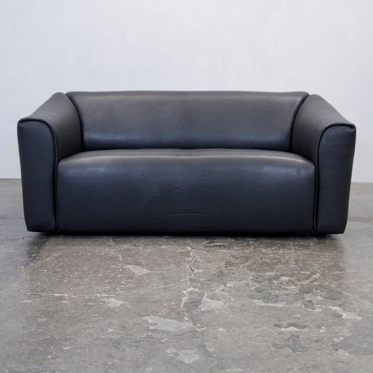 De Sede Ds 47 Designer Sofa Set Neck Leather Black Two Seat