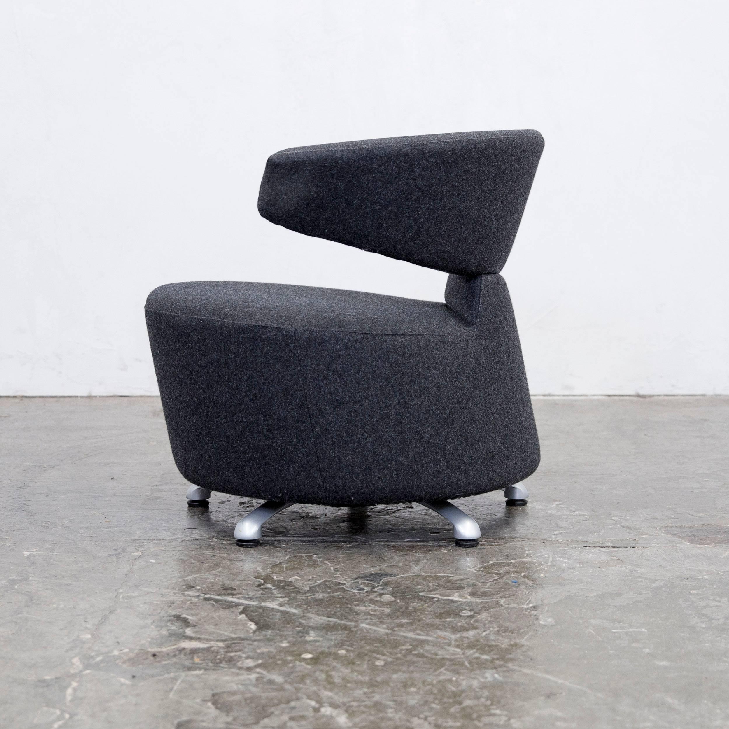 Cassina Biki Designer Chair Set Anthracite Grey Fabric In Good Condition In Cologne, DE