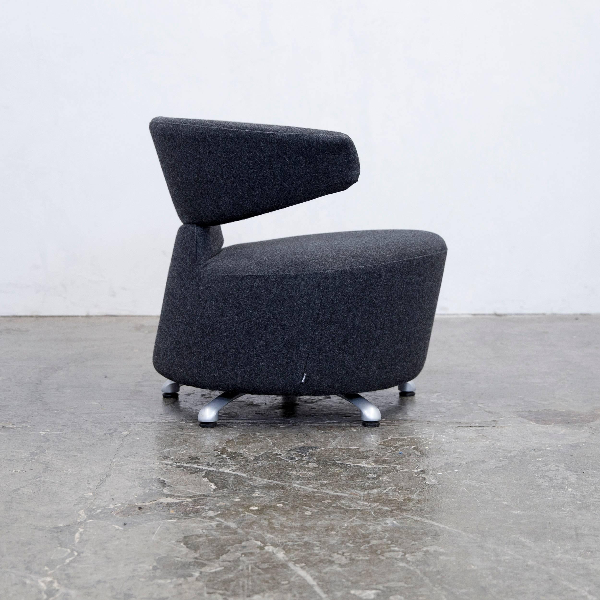 Cassina Biki Designer Chair Set Anthracite Grey Fabric 1