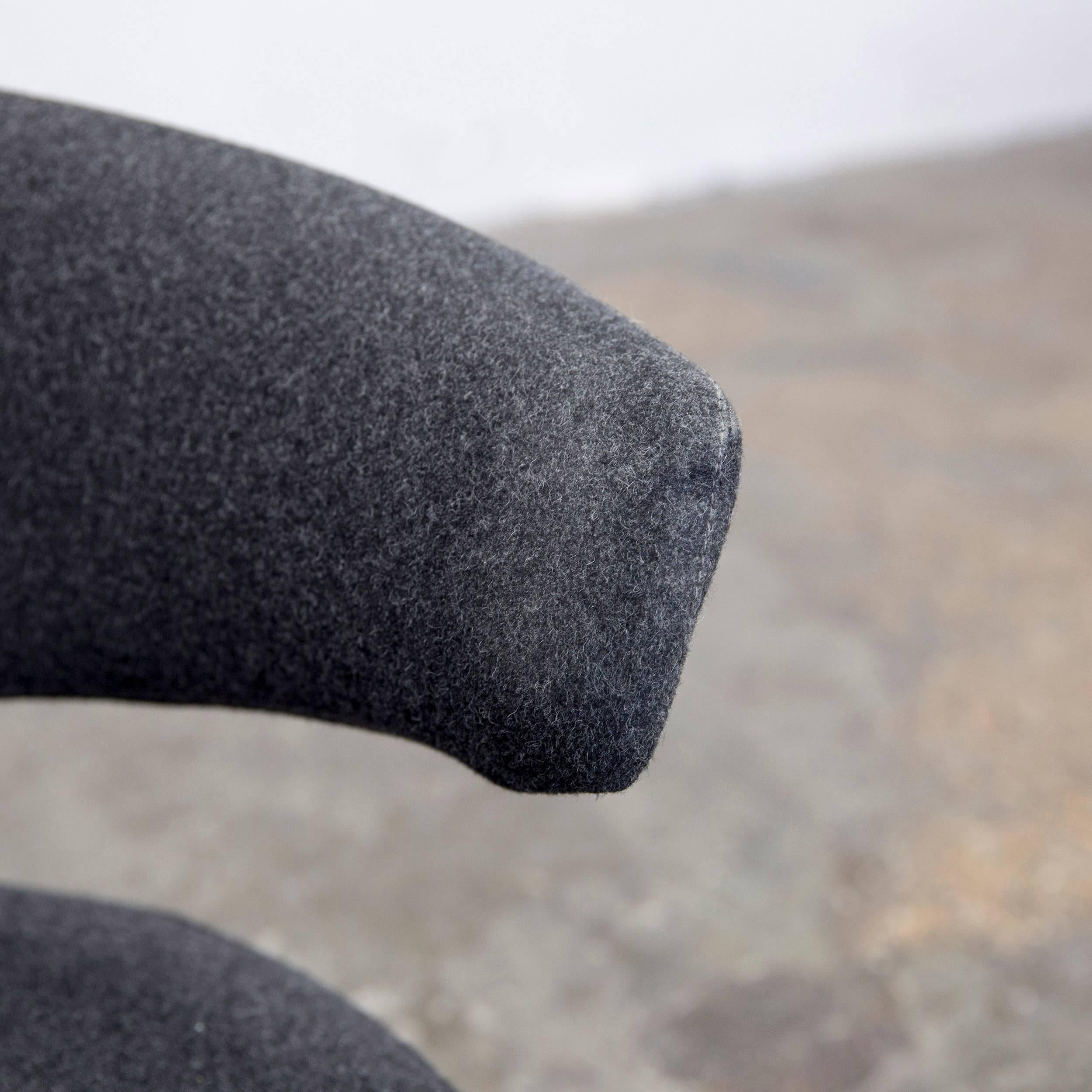 Cassina Biki Designer Chair Set Anthracite Grey Fabric 3