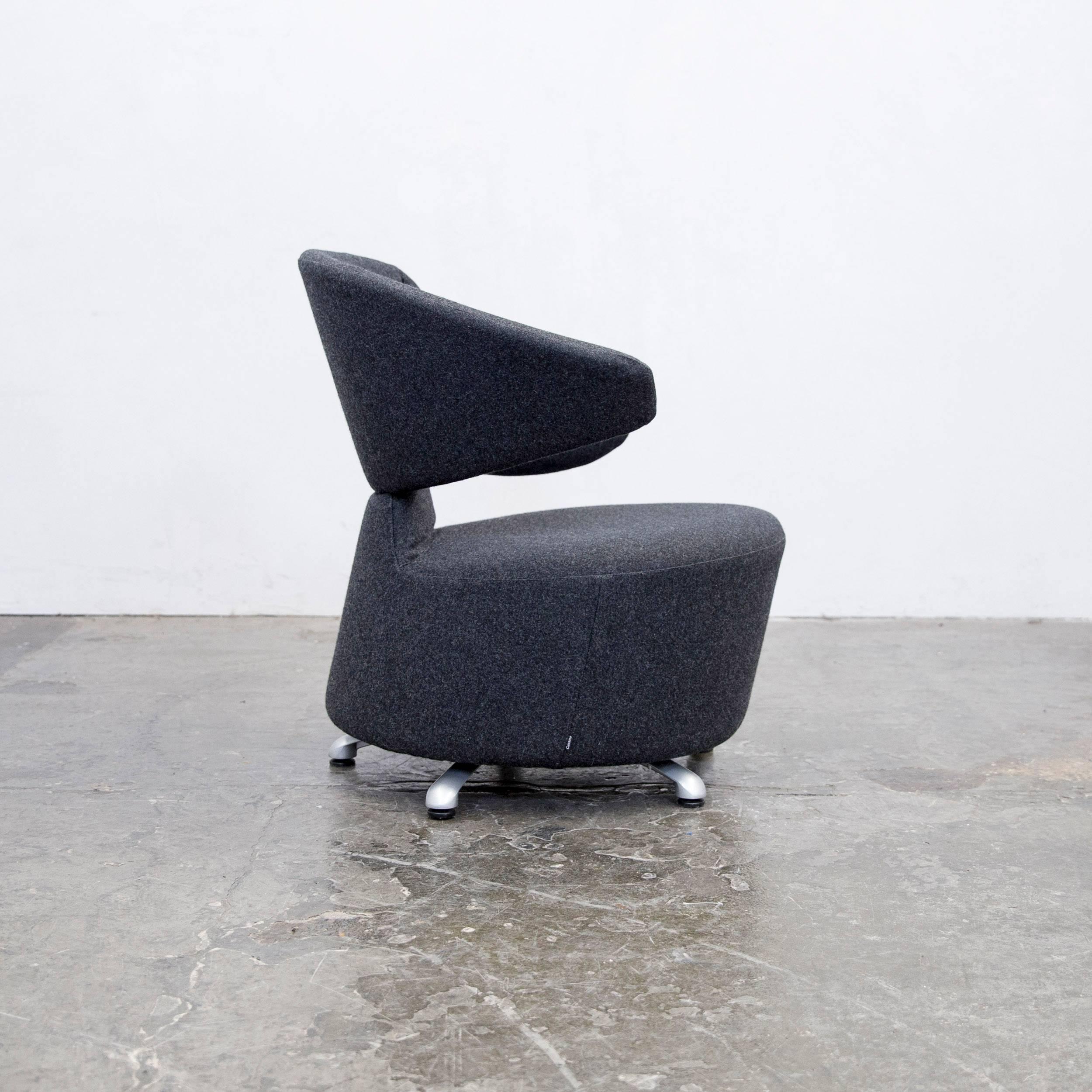 Cassina Canta Designer Chair Set Anthracite Grey Fabric 1