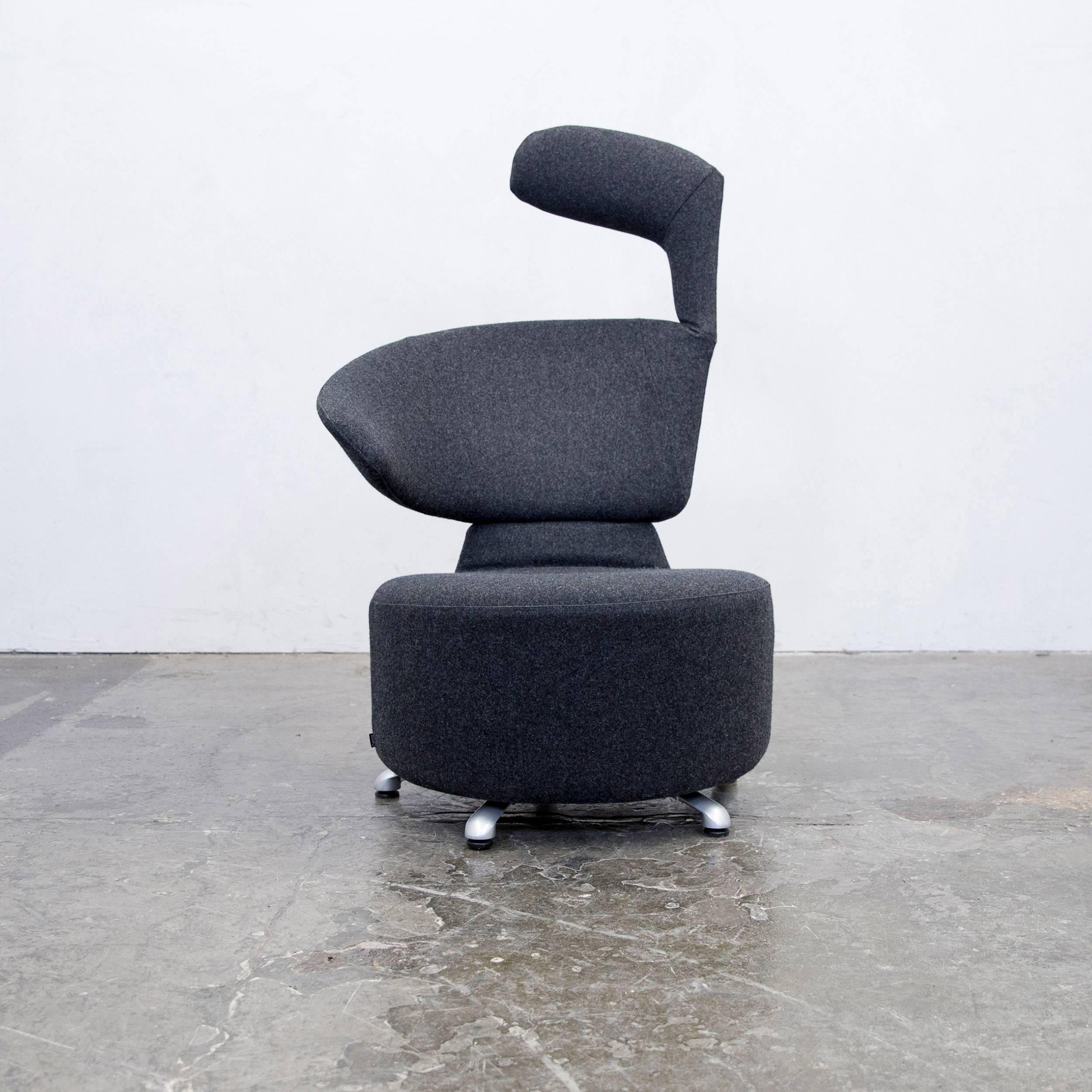 Cassina Canta Designer Chair Set Anthracite Grey Fabric 2
