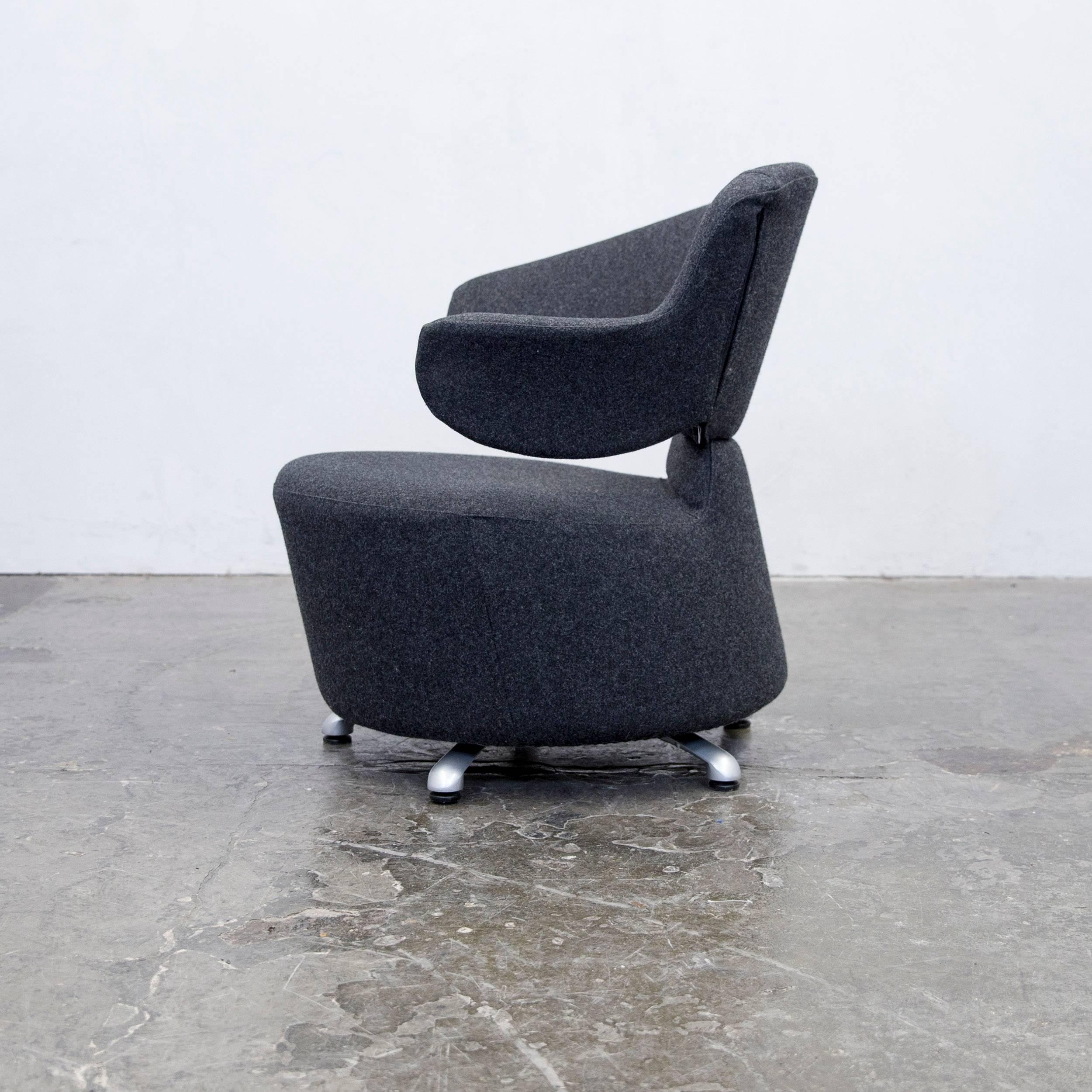 Cassina Canta Designer Chair Set Anthracite Grey Fabric In Good Condition In Cologne, DE