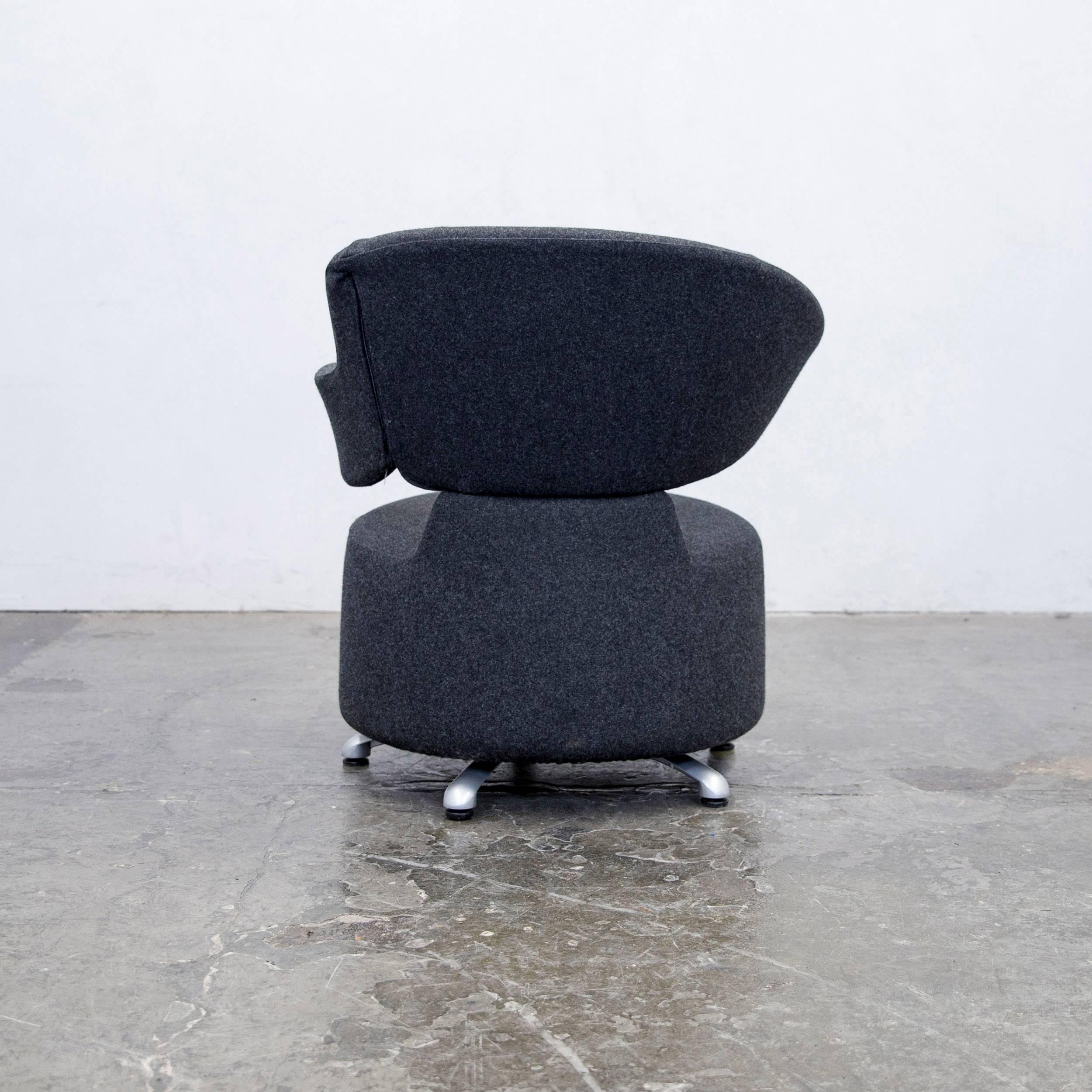 Contemporary Cassina Canta Designer Chair Set Anthracite Grey Fabric