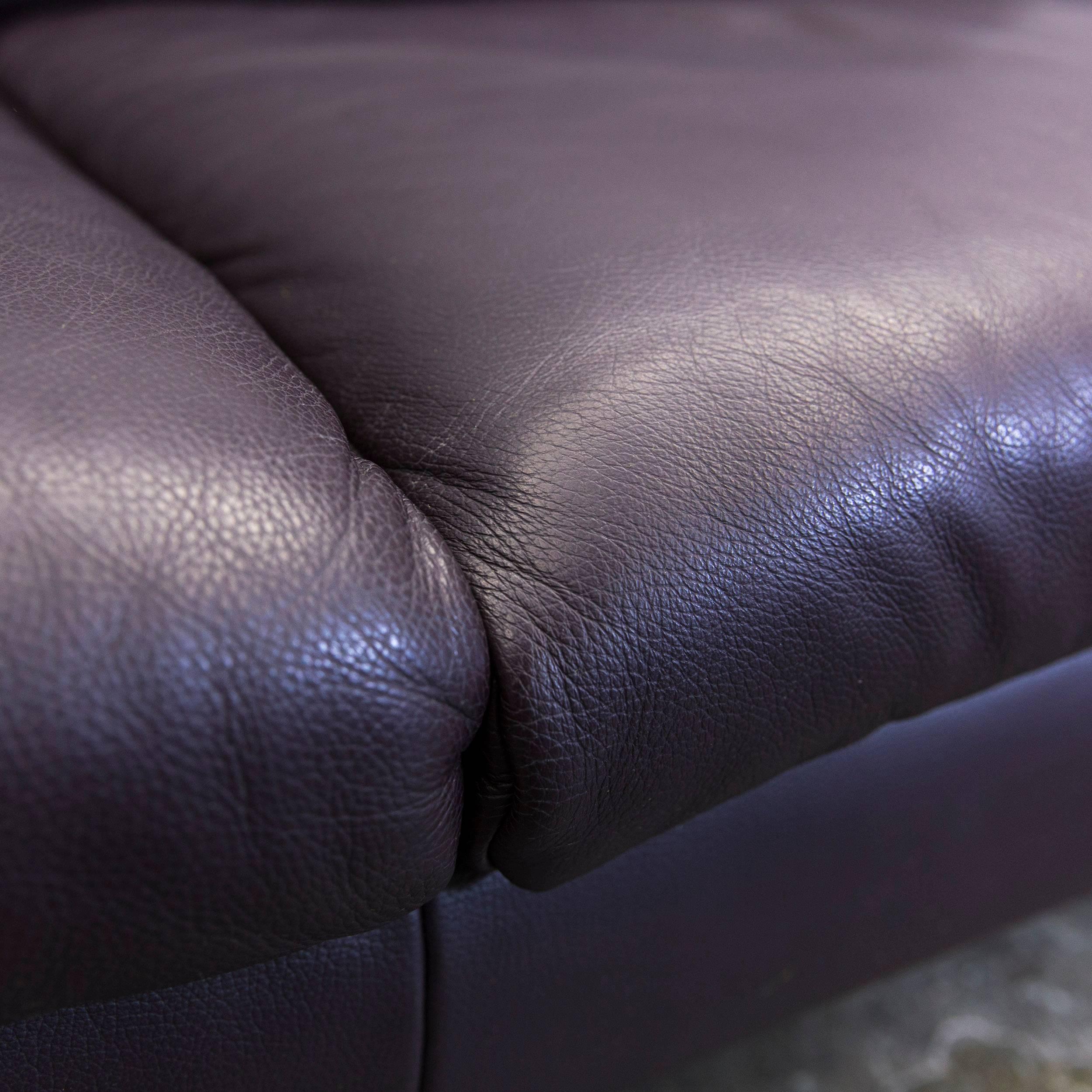 aubergine leather sofa
