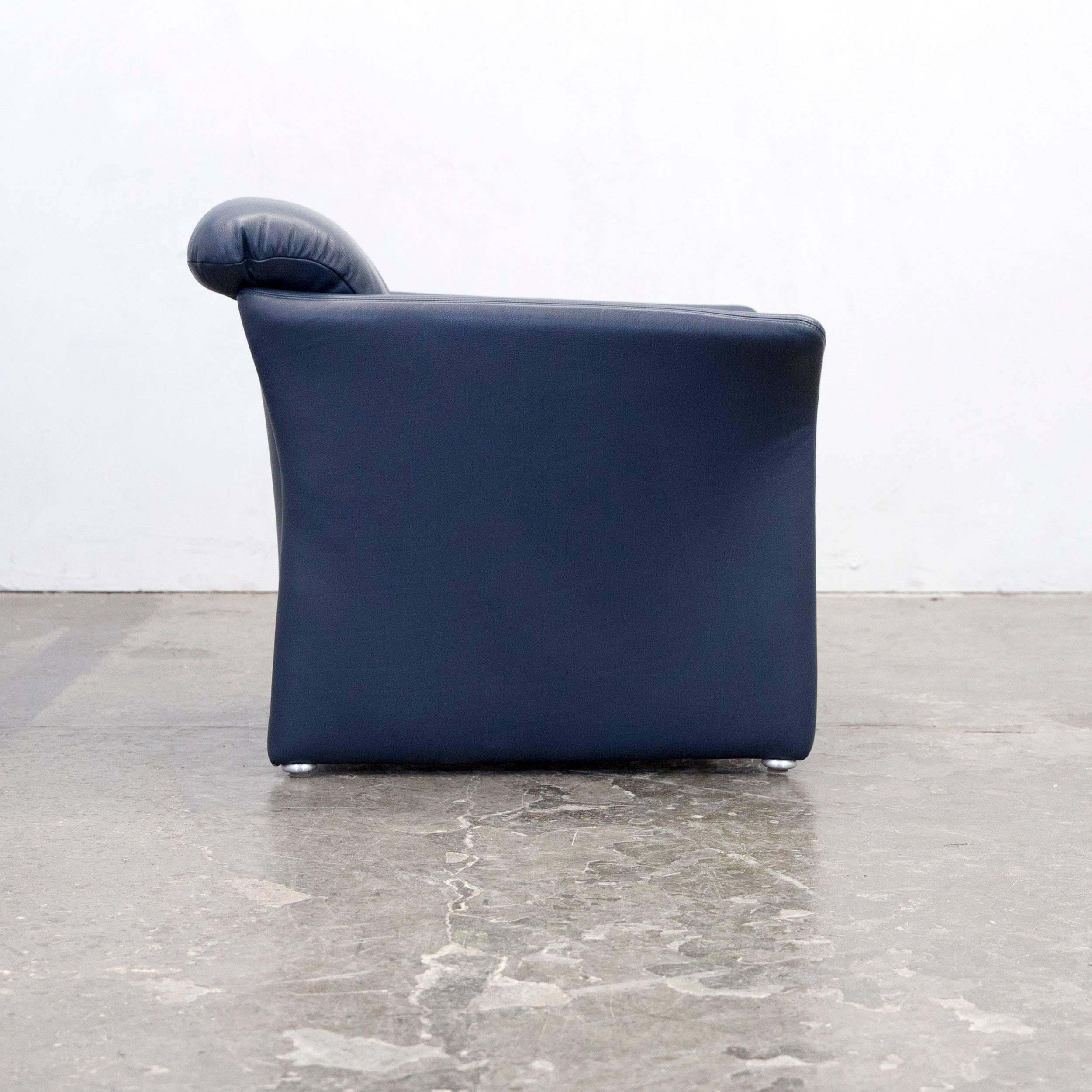 Koinor Designer Armchair Leather Blue One-Seat Modern 4