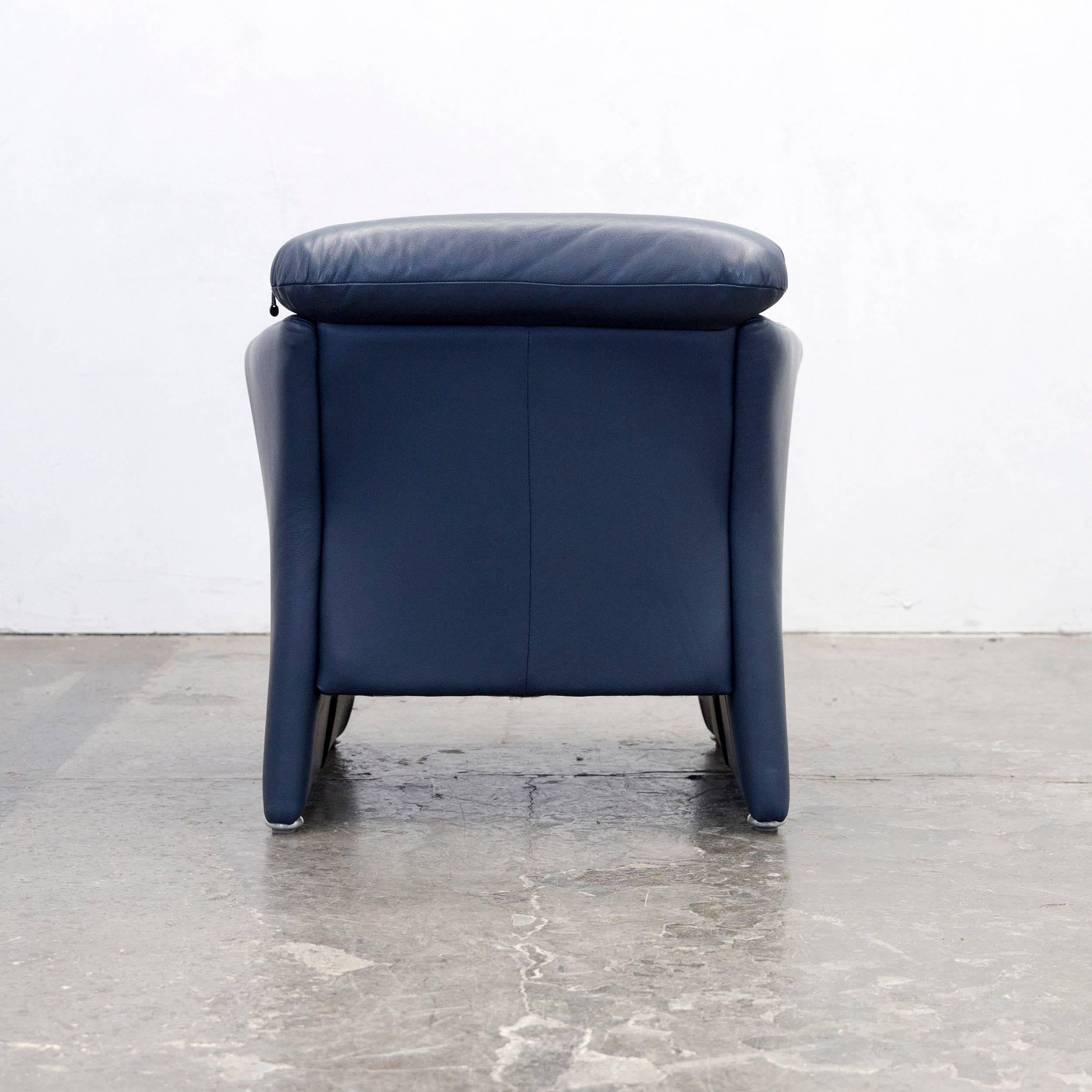 Koinor Designer Armchair Leather Blue One-Seat Modern 3