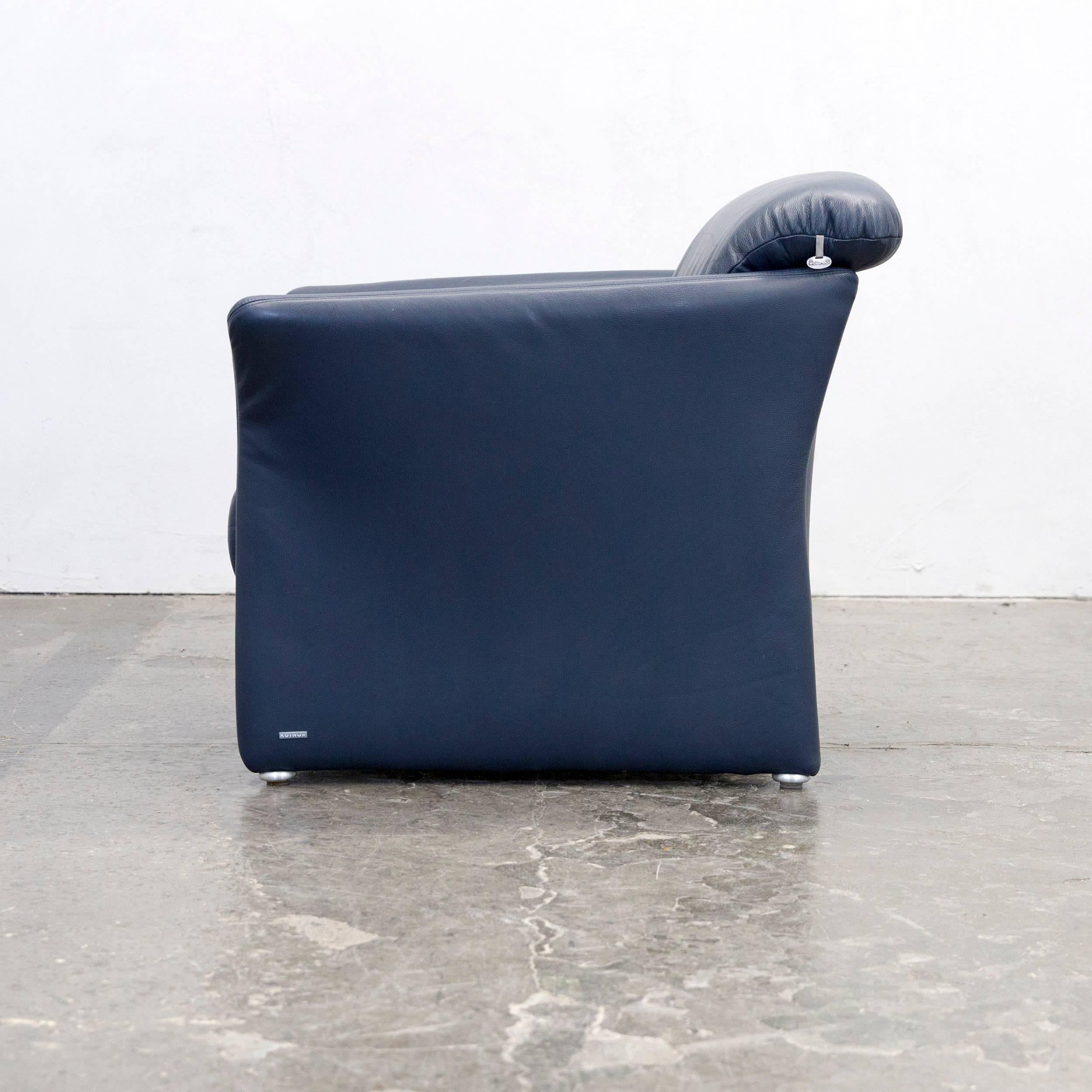 Koinor Designer Armchair Leather Blue One-Seat Modern 2