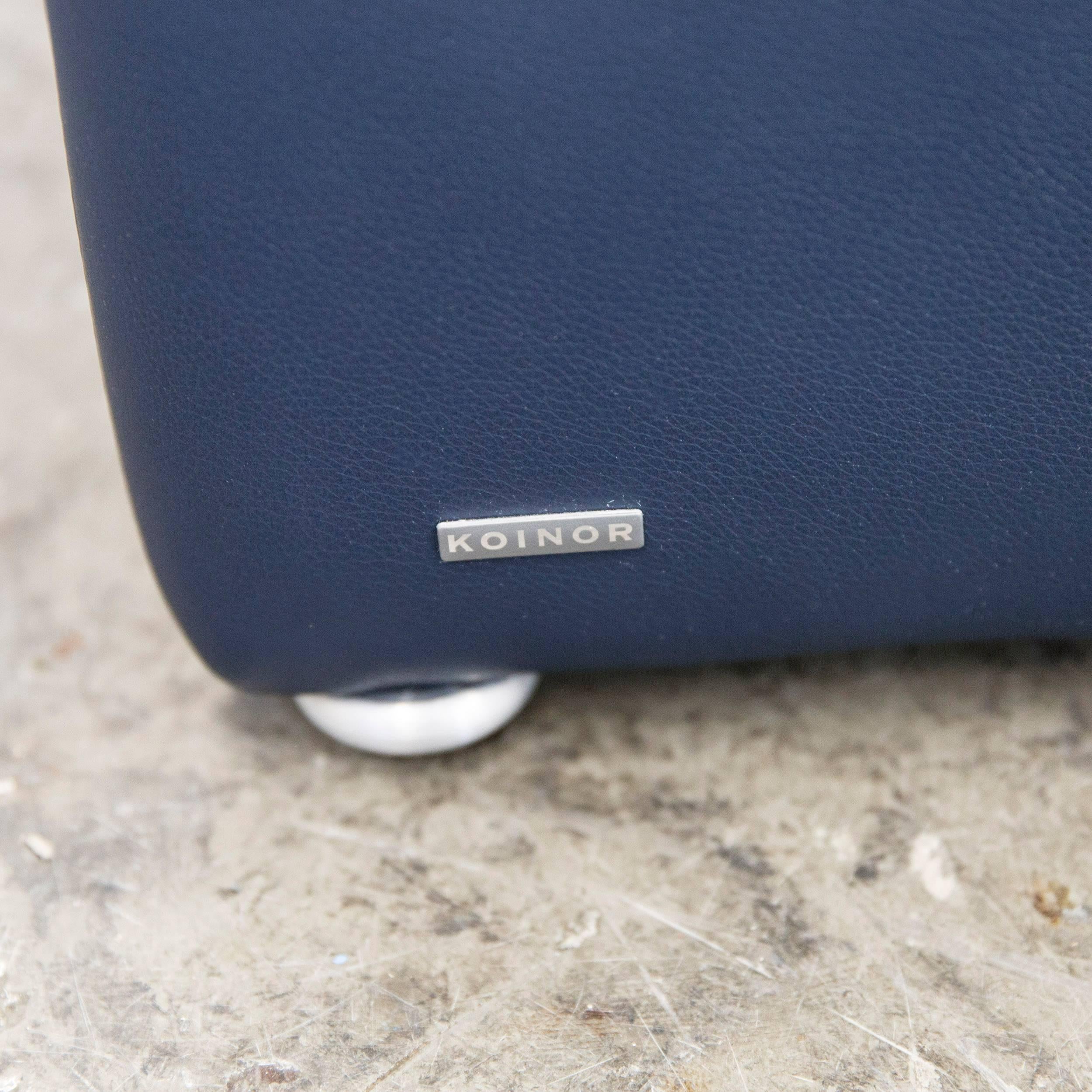 Koinor Designer Armchair Leather Blue One-Seat Modern 1