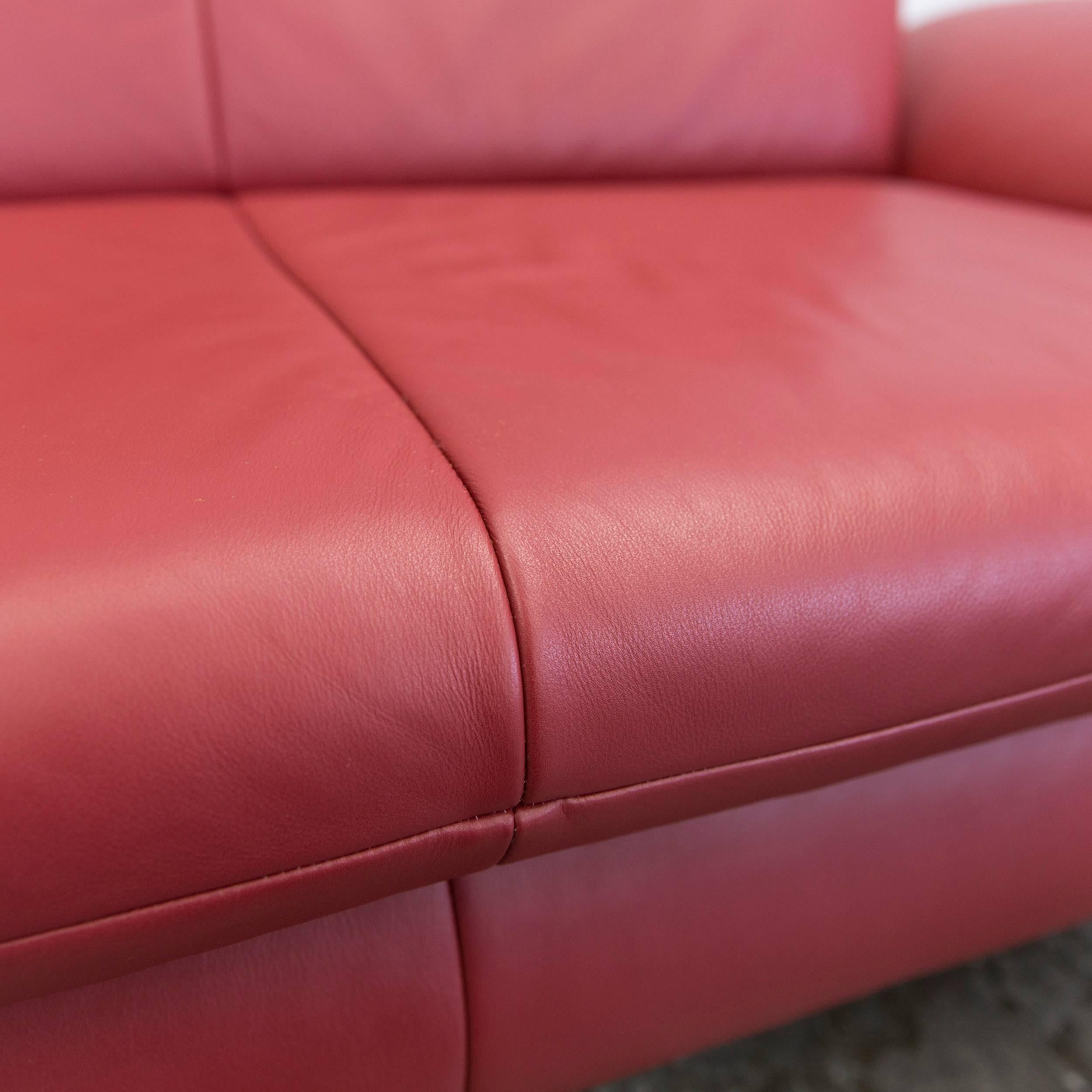 Koinor Rossini Designer Sofa Set Red Full Leather Three-Seat, Two-Seat 3