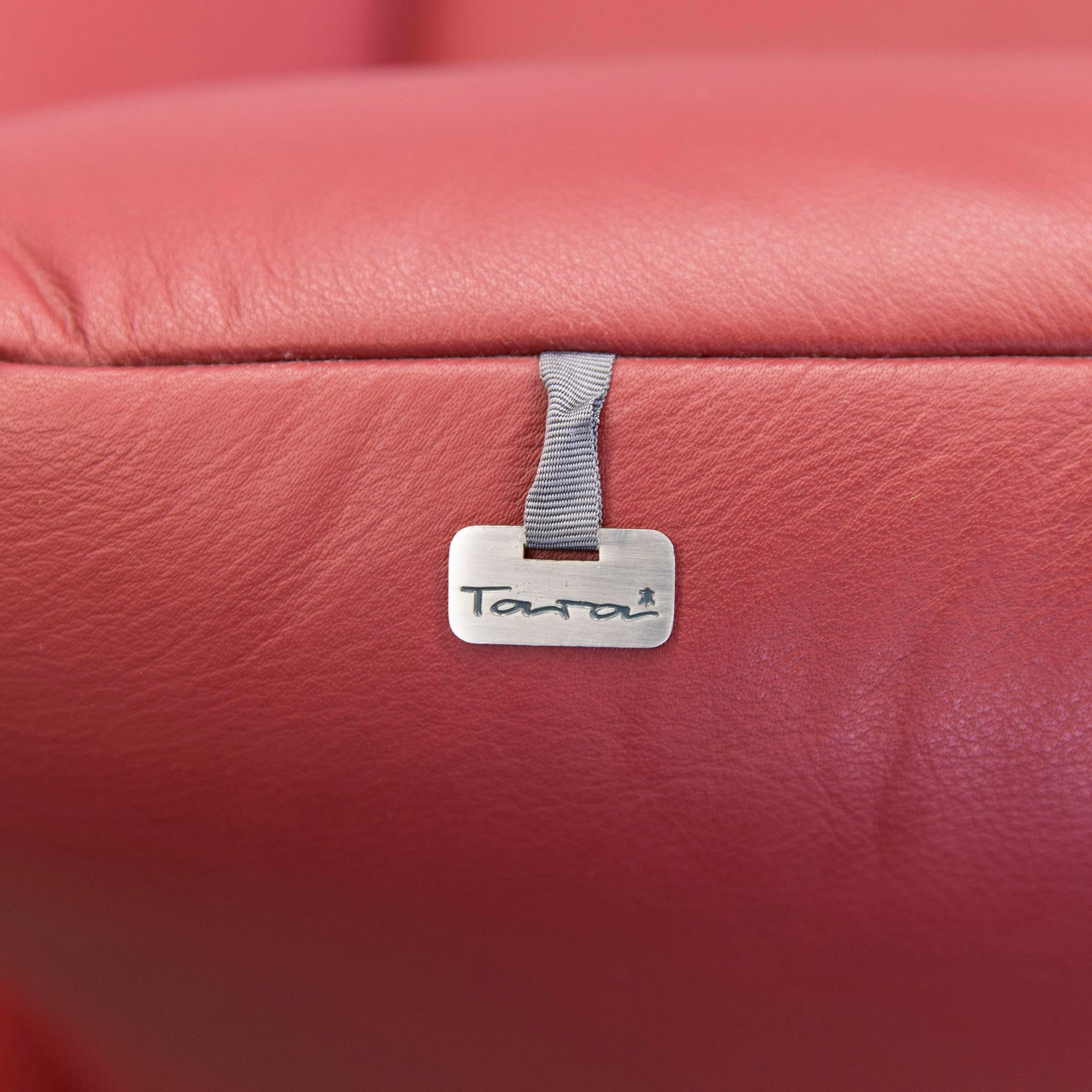 Koinor Rossini Designer Sofa Set Red Full Leather Three-Seat, Two-Seat 4