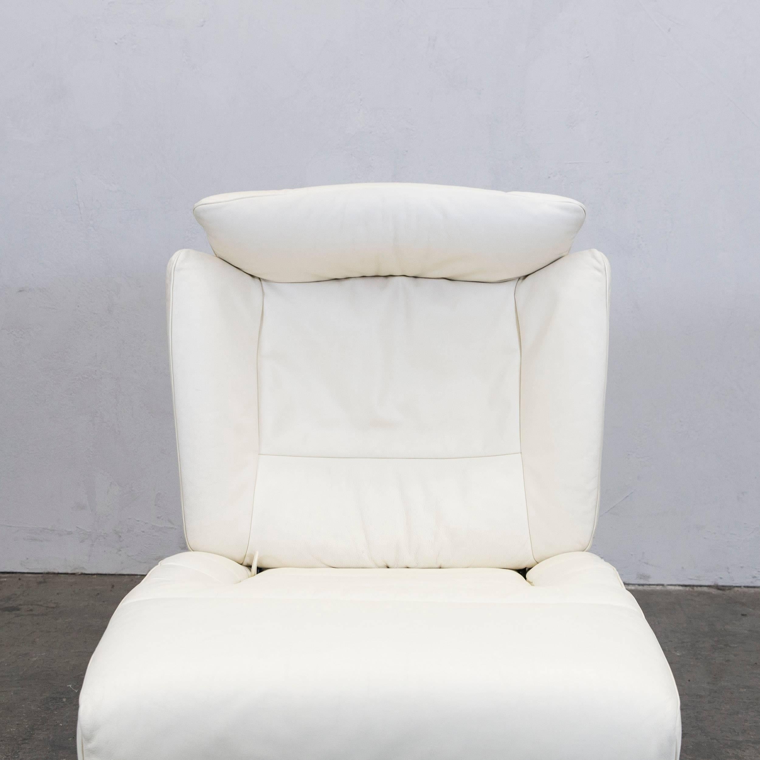 Contemporary De Sede DS 158 Design Leather Couch Recliner Chair Crème