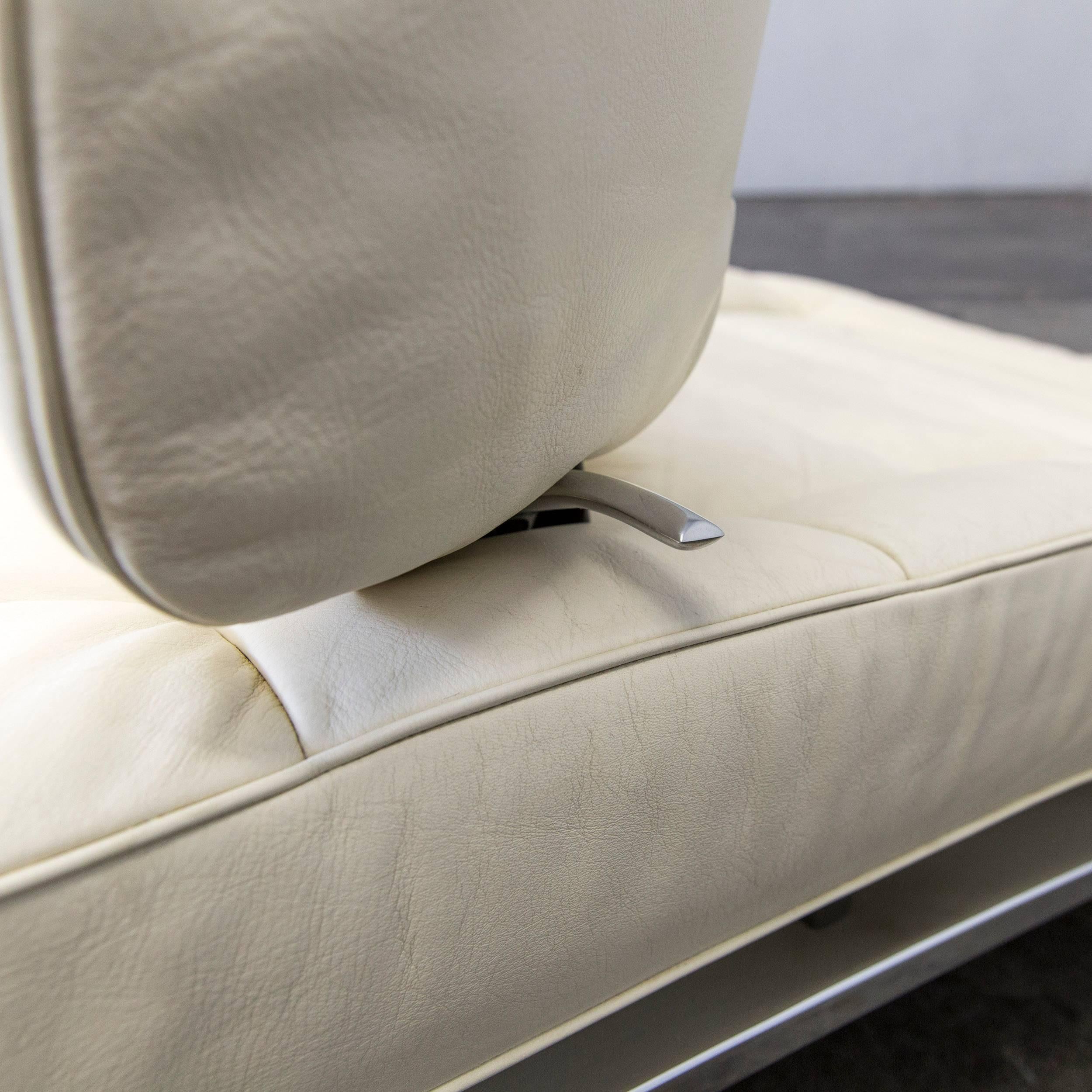 De Sede DS 158 Design Leather Couch Recliner Chair Crème 3