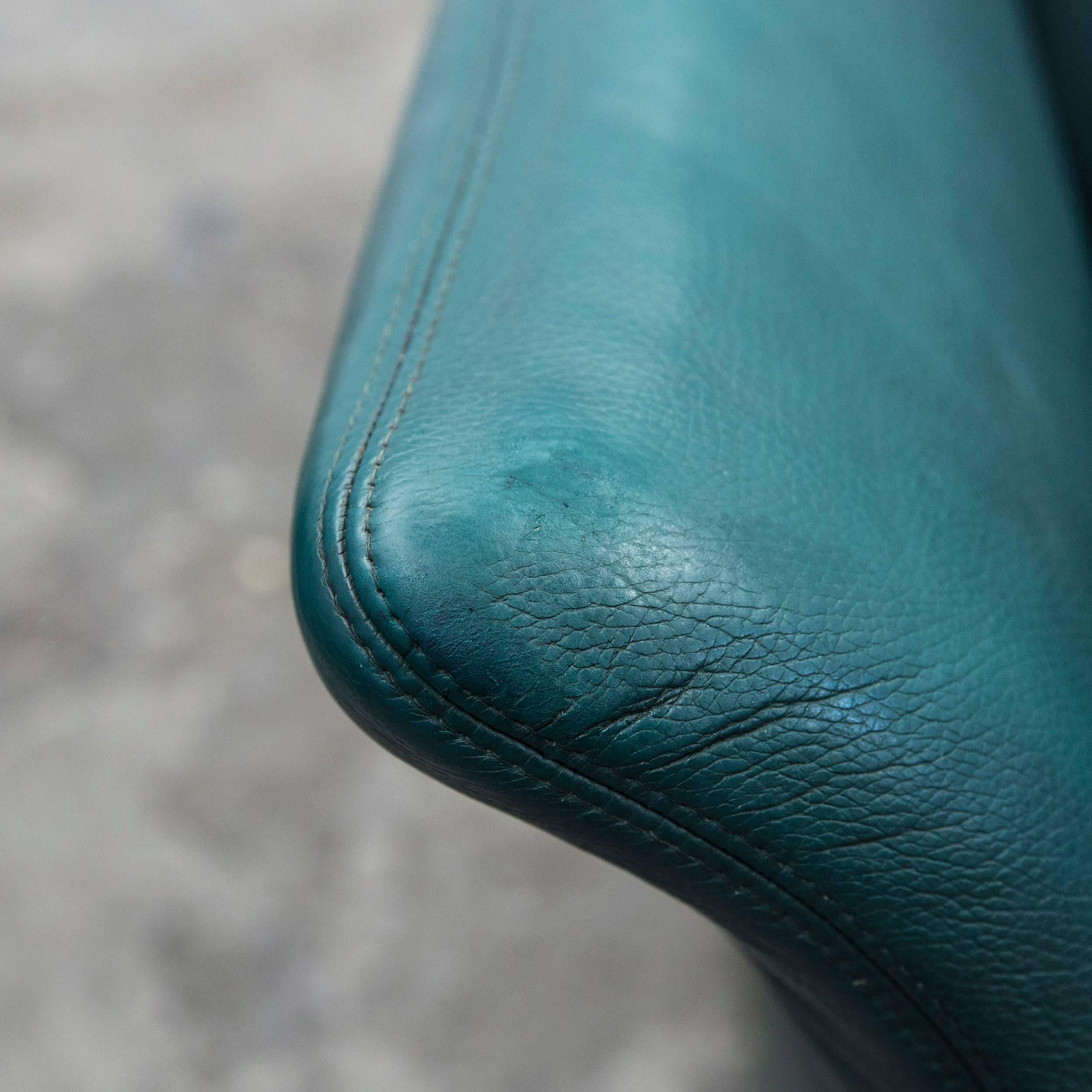 Koinor Designer Sofa Set Leather Green Three-Seat Couch Modern 5
