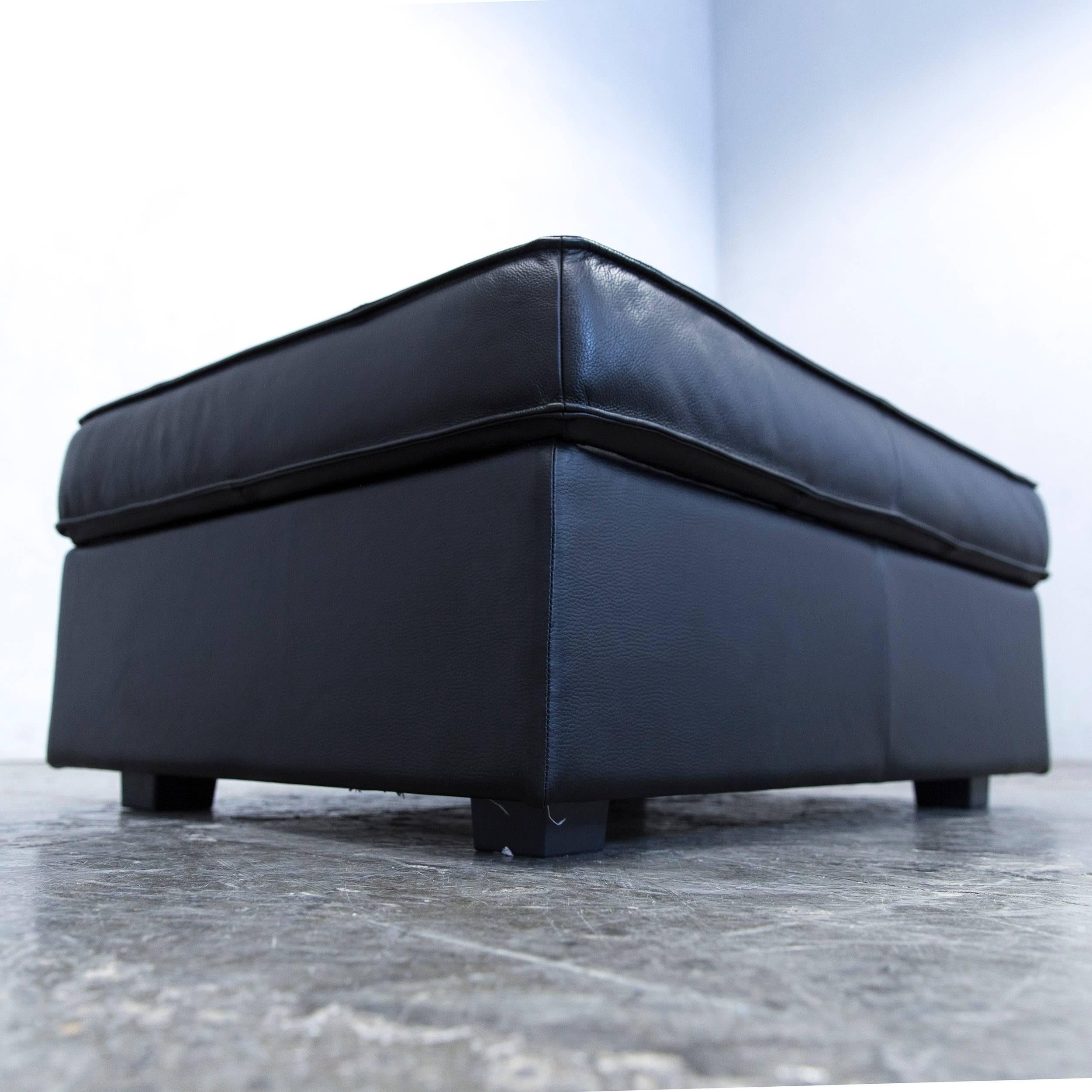 Designer Footstool Leather Black Function Couch Modern Box Storage 2