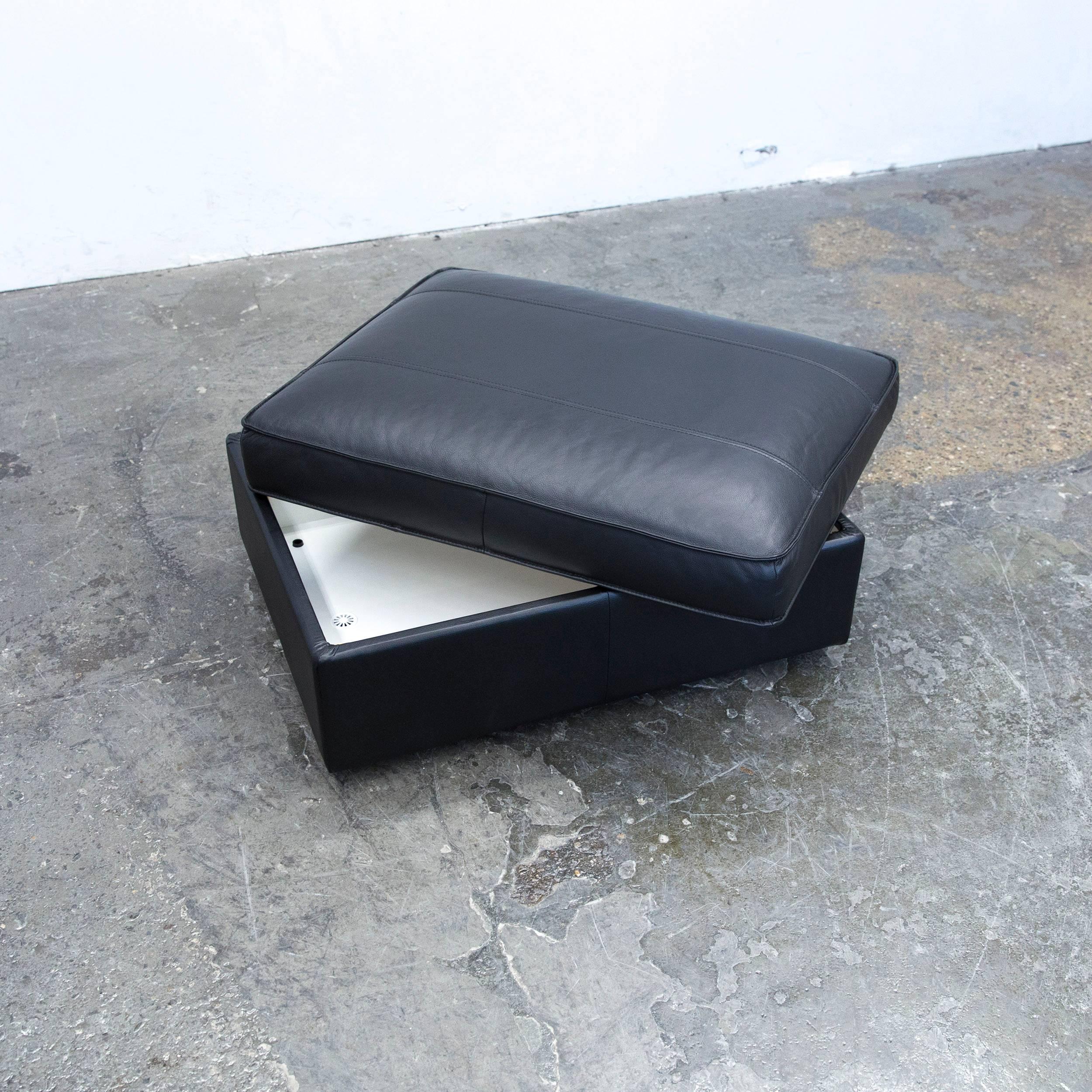 Designer Footstool Leather Black Function Couch Modern Box Storage In Excellent Condition In Cologne, DE