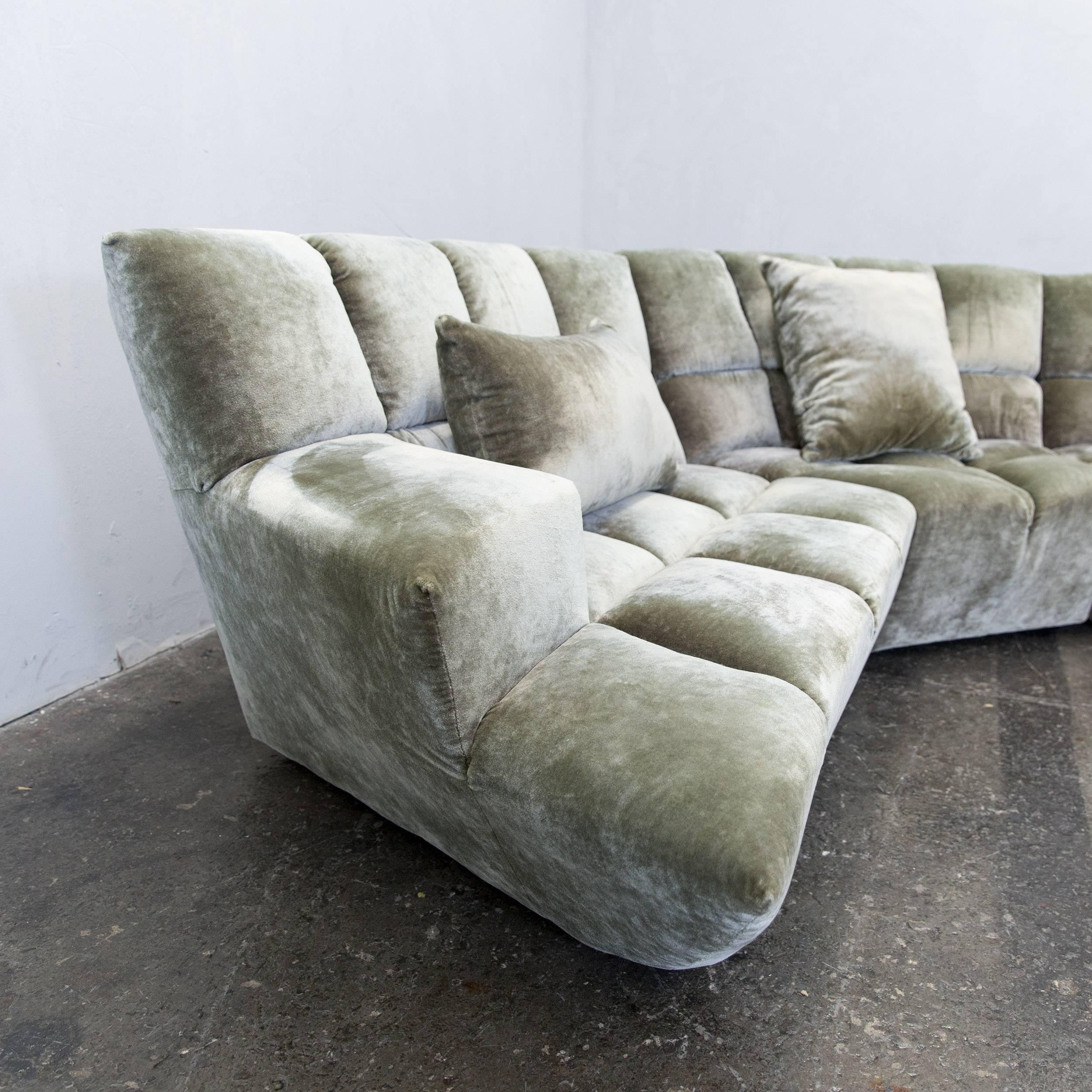 Bretz Cloud 7 Designer Ecksofa Silber Grün Stoff Couch Modern im Zustand „Gut“ in Cologne, DE