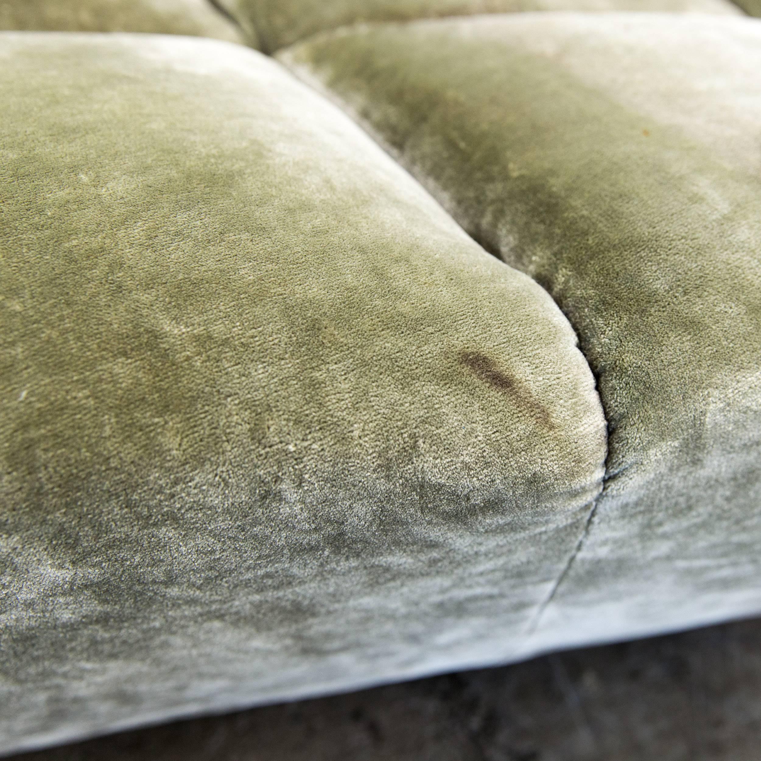 Contemporary Bretz Cloud 7 Designer Cornersofa Silver Green Fabric Couch Modern