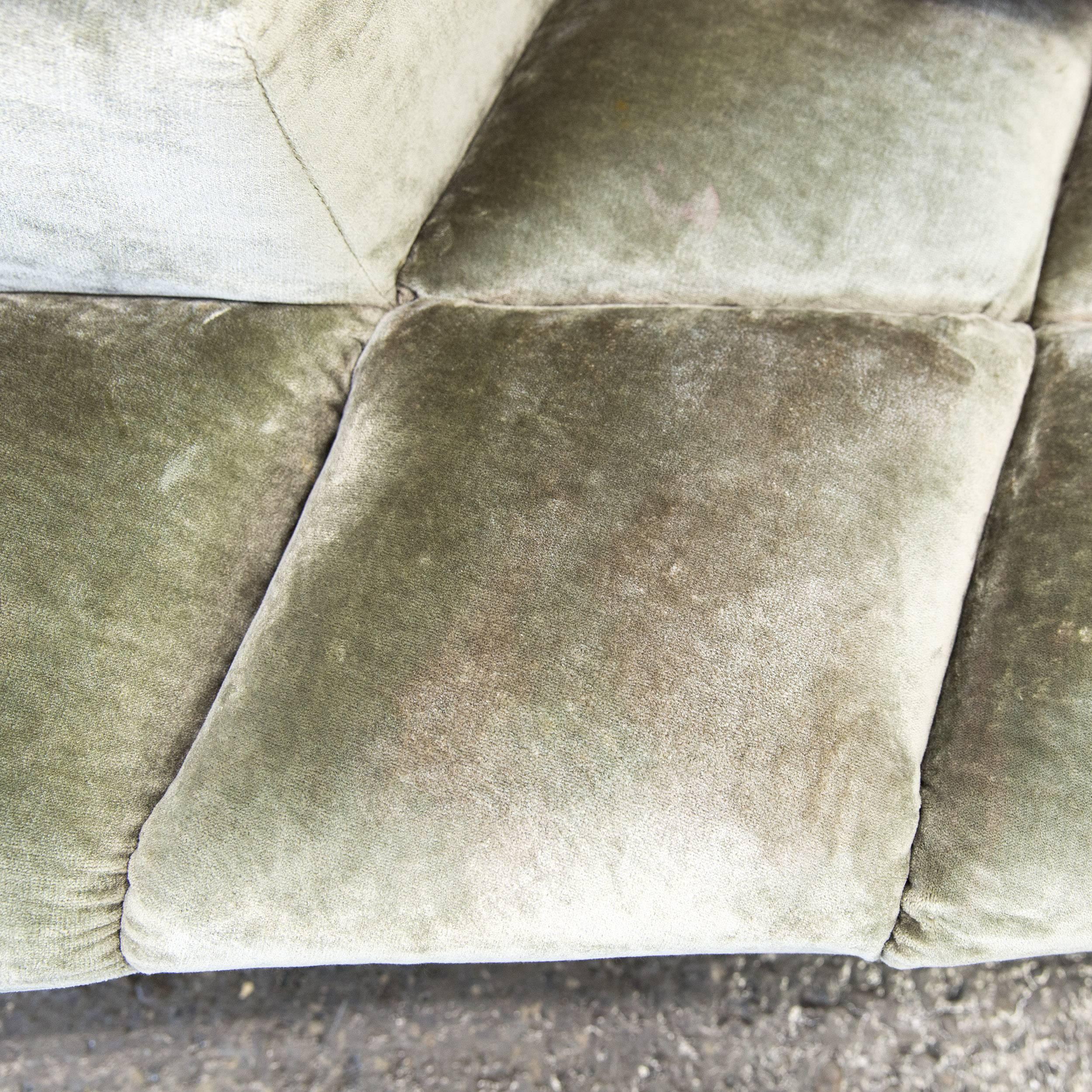 Bretz Cloud 7 Designer Cornersofa Silver Green Fabric Couch Modern 4