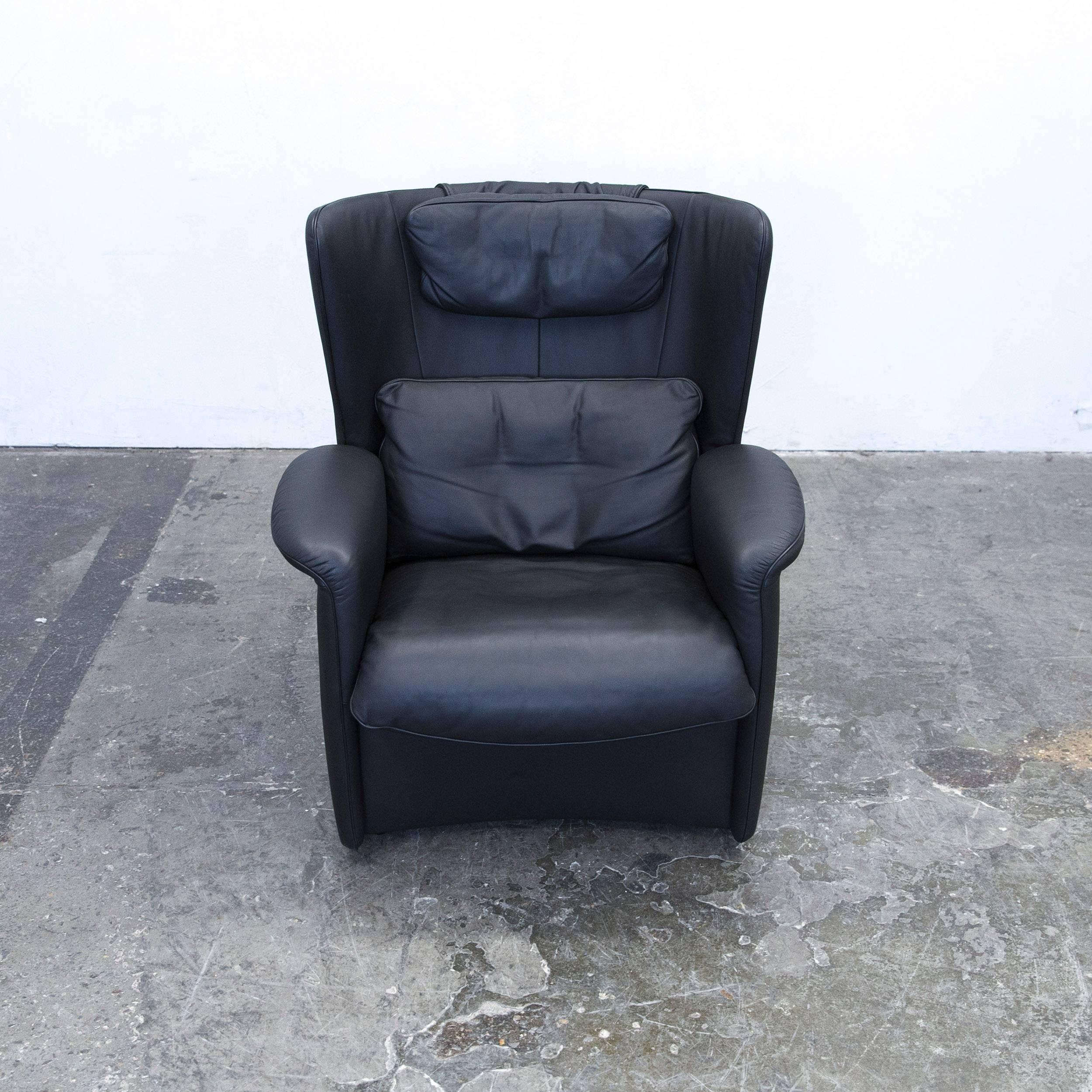 De Sede Ds 23 Designer Armchair Set Leather Black One-Seat Couch Modern In Good Condition In Cologne, DE