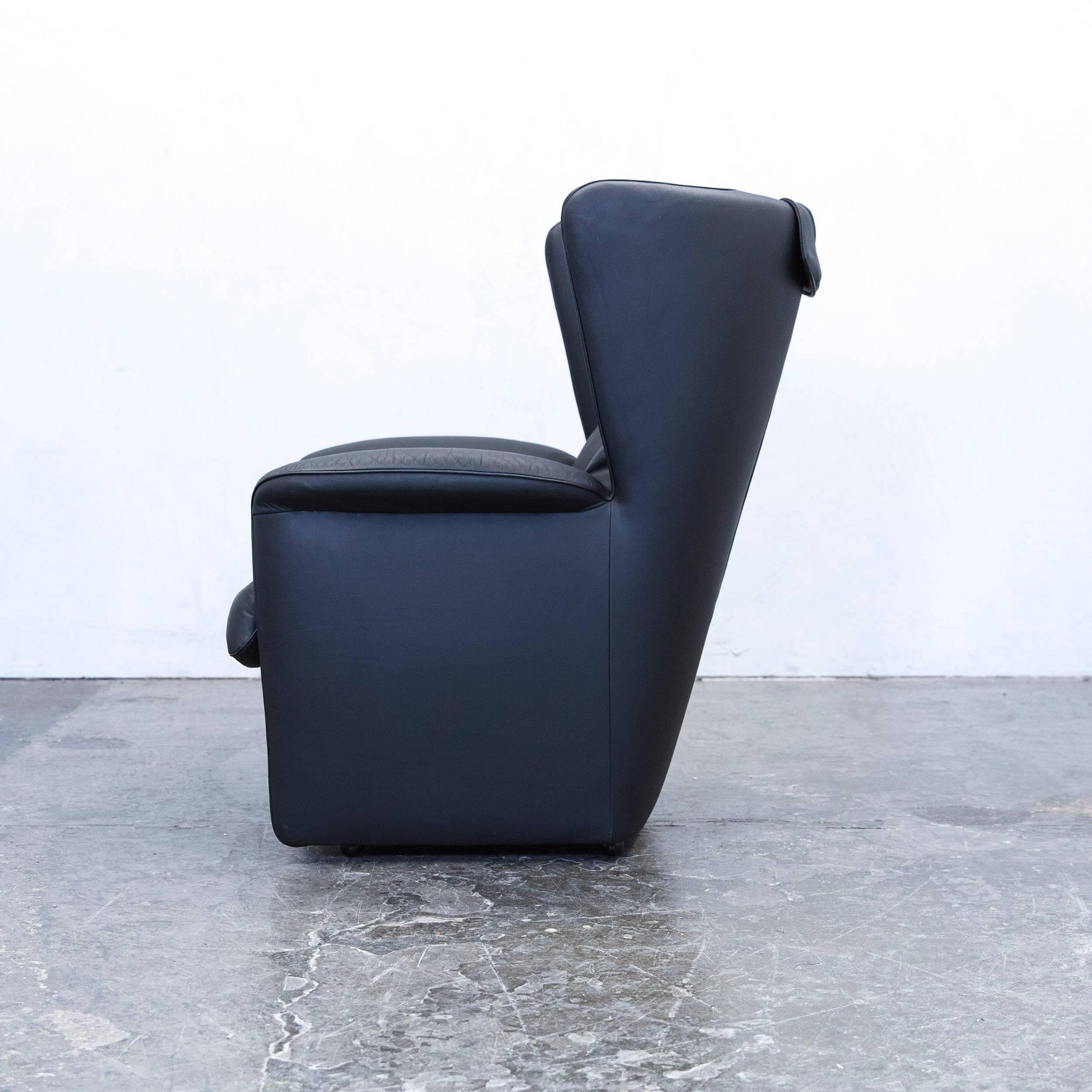 De Sede Ds 23 Designer Armchair Set Leather Black One-Seat Couch Modern 3