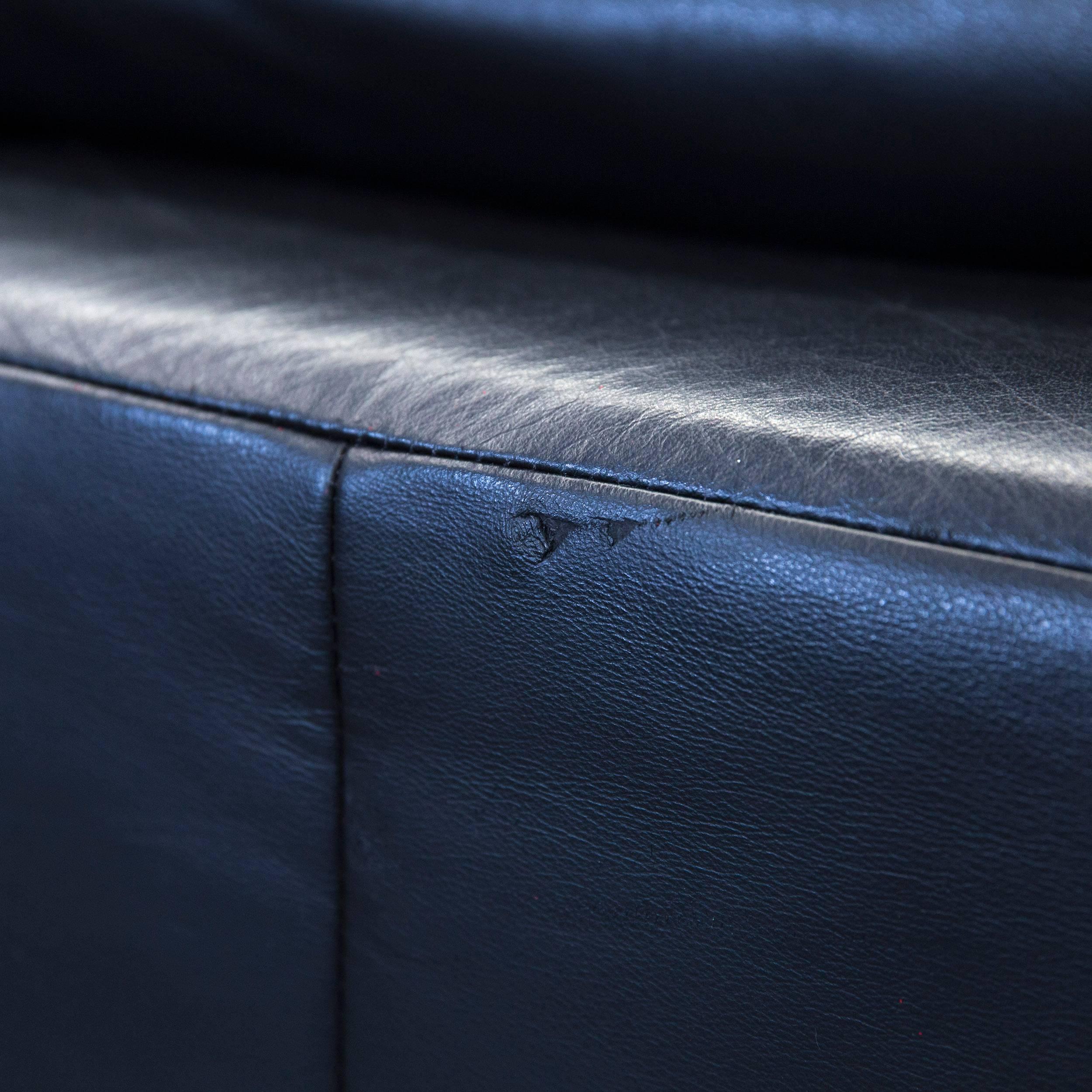 Ewald Schillig Designer Corner Sofa Leather Black Couch Modern In Good Condition For Sale In Cologne, DE