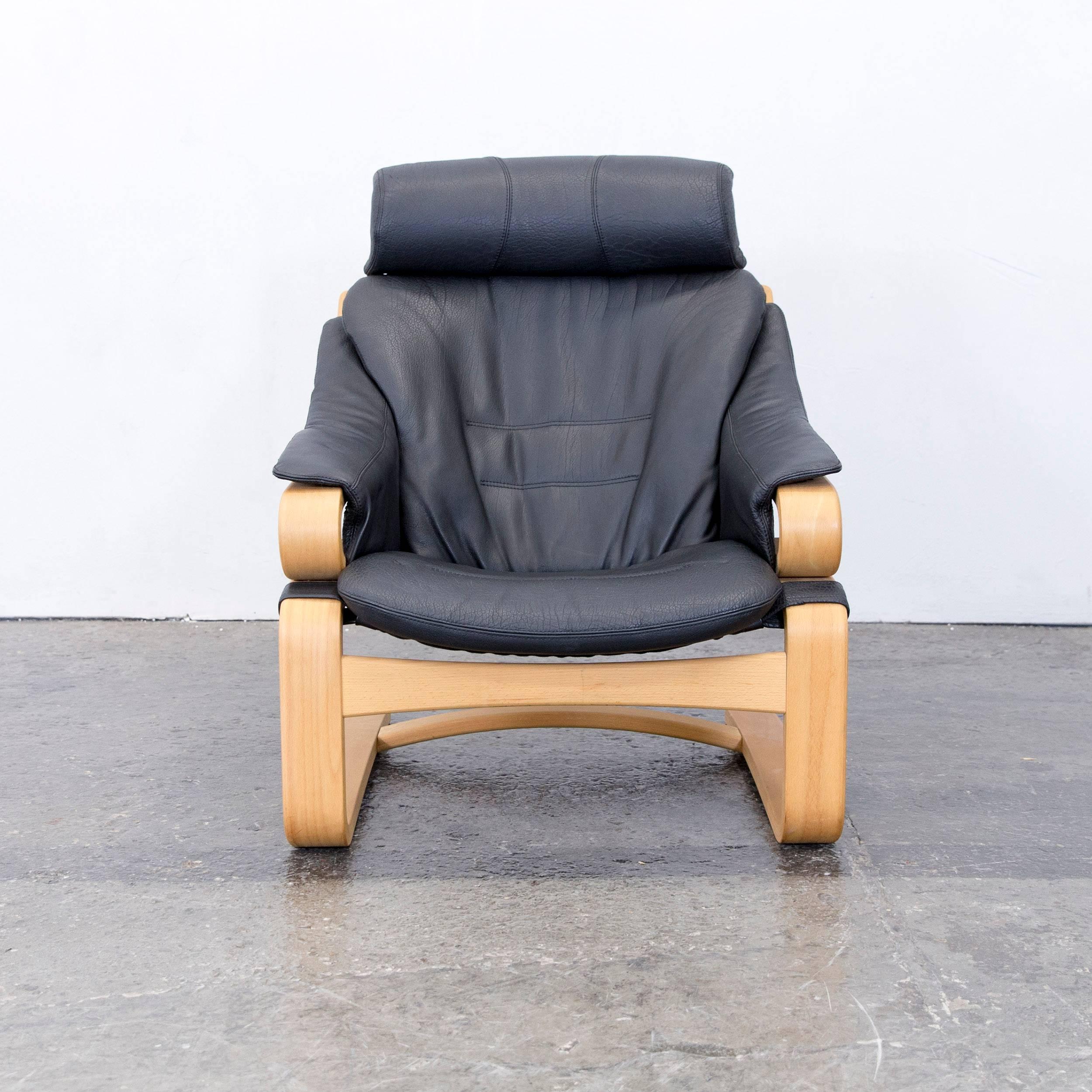 brown leather cantilever chair