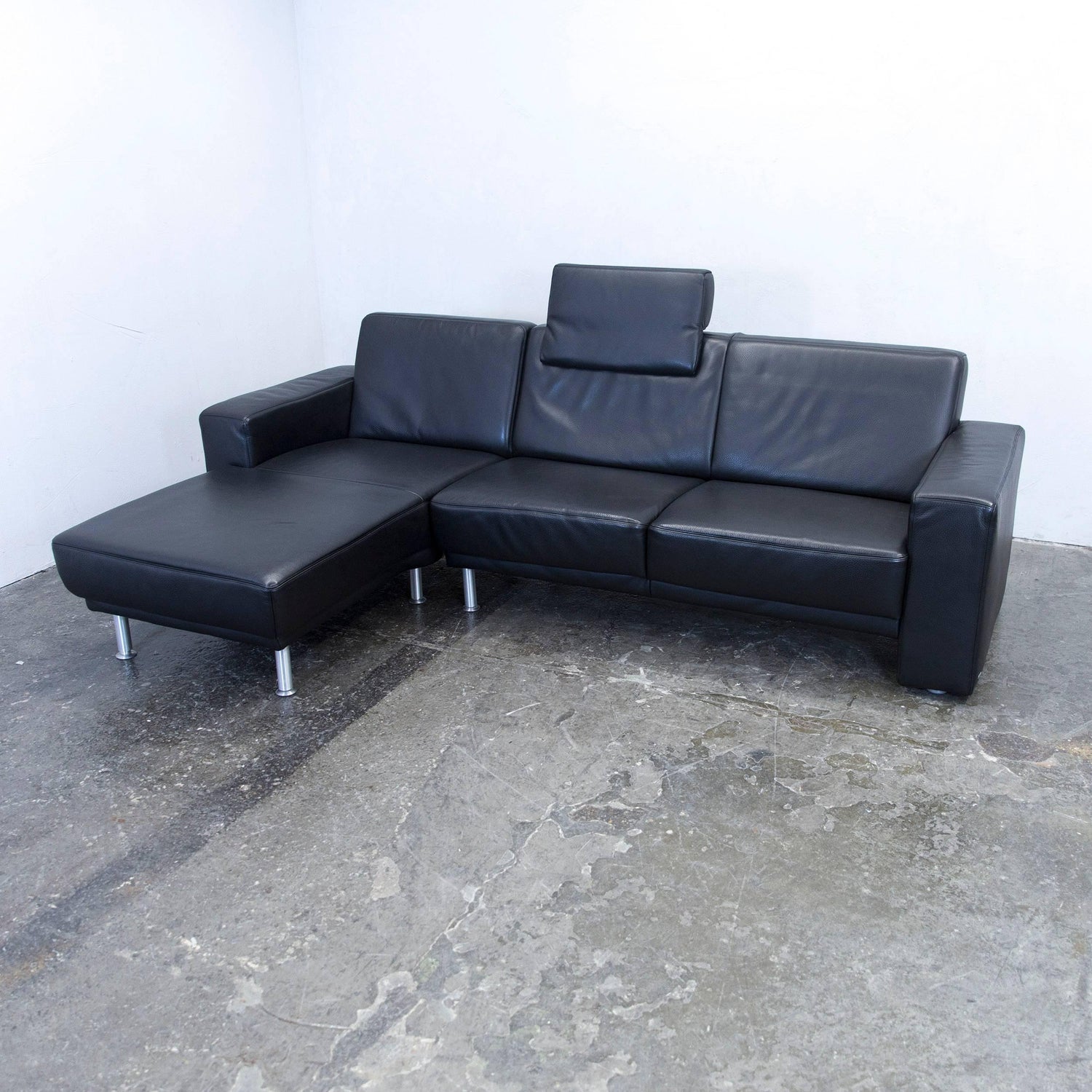 Koinor Designer Corner Sofa Set Leather Black Couch Modern For Sale At 1stdibs