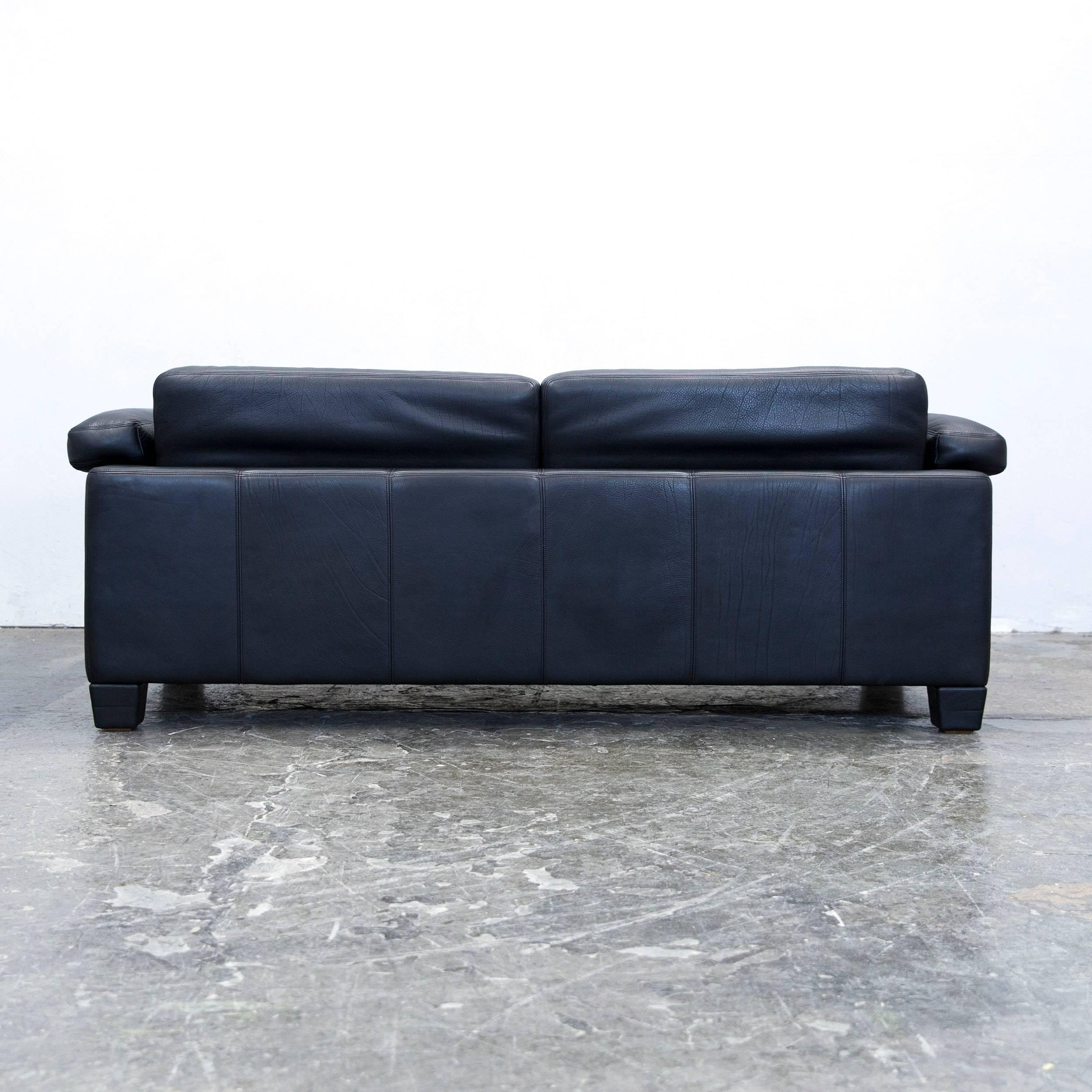 De Sede Ds 17 Designer Sofa Leather Black Two-Seat Couch Modern 4
