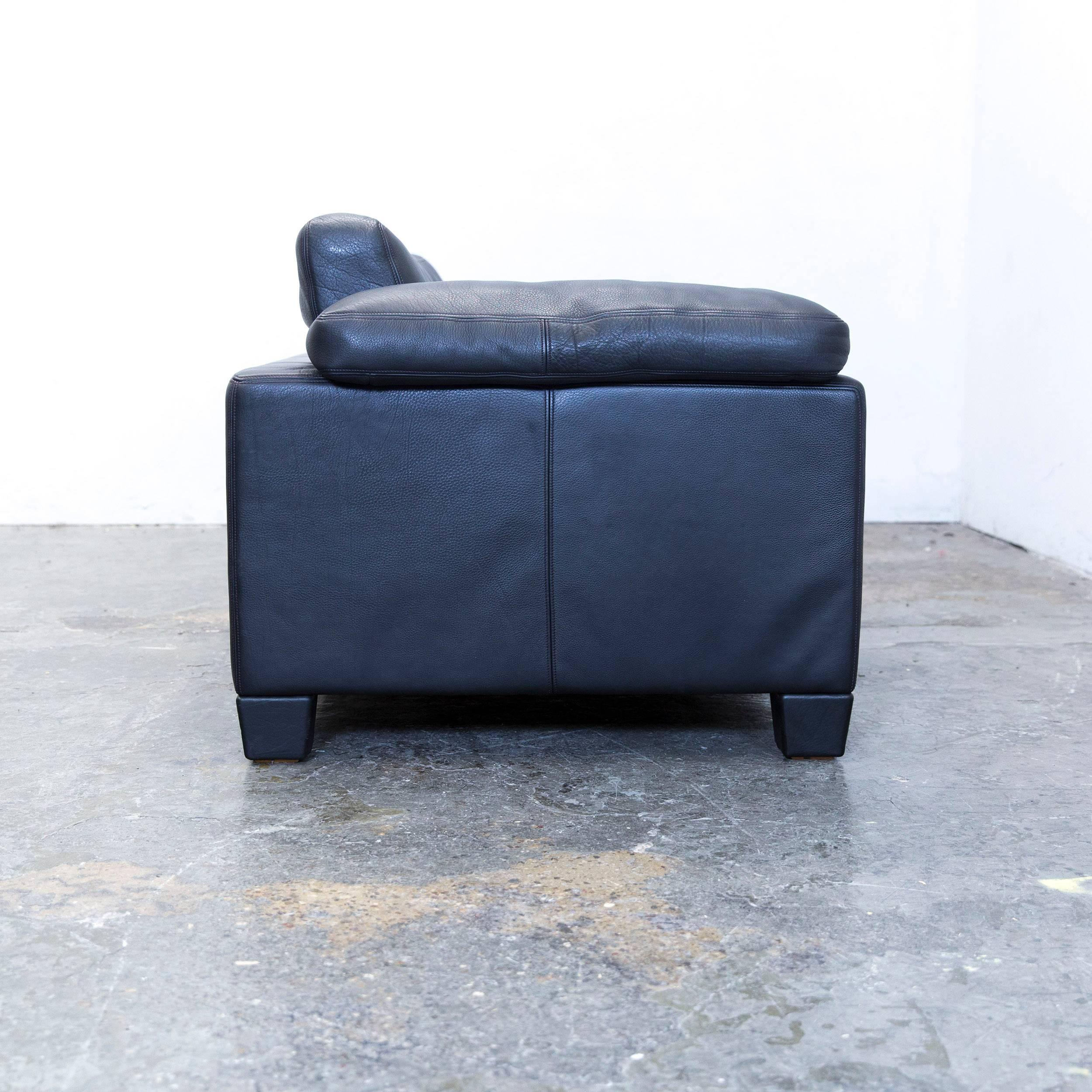 De Sede Ds 17 Designer Sofa Leather Black Two-Seat Couch Modern 5