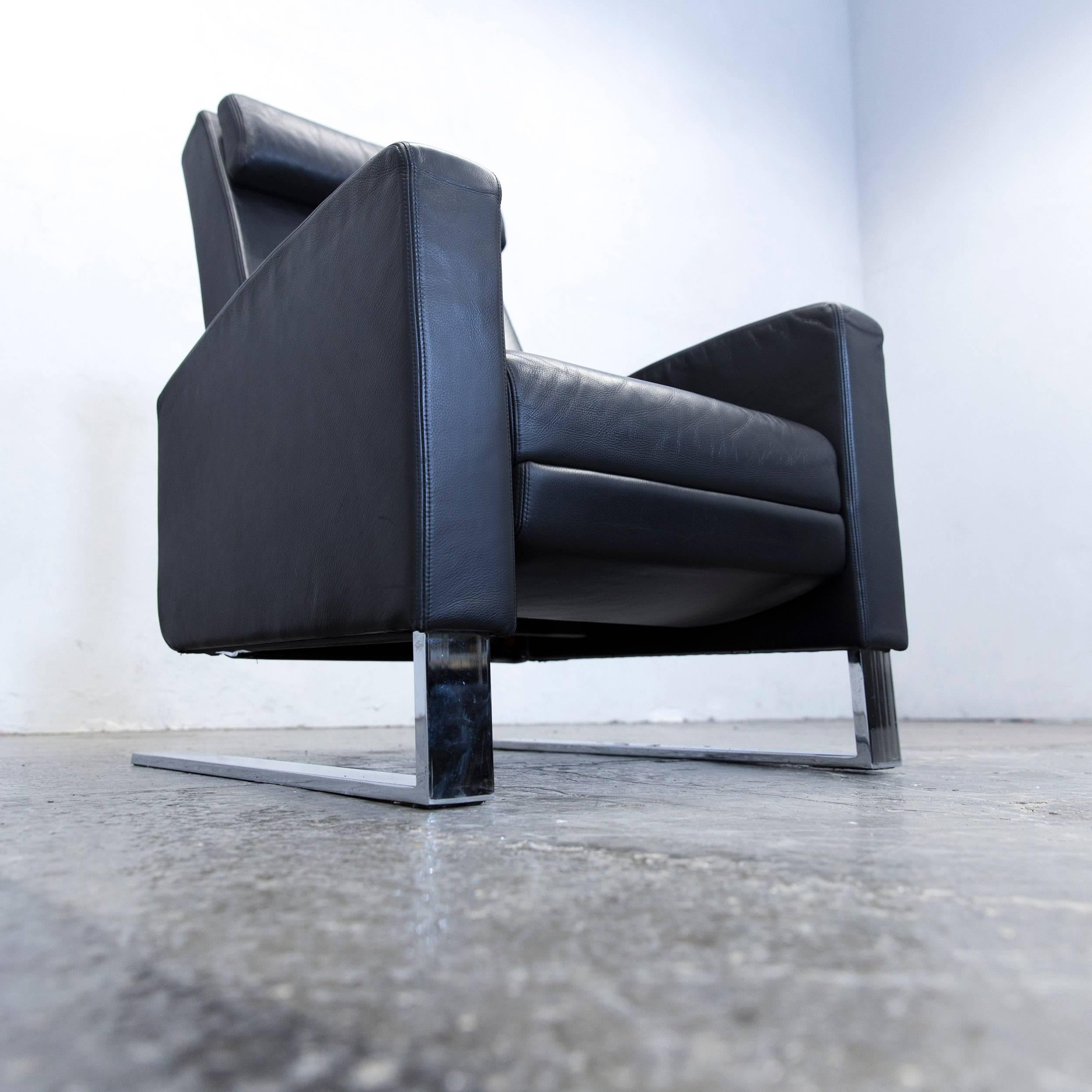 Wittmann Lindbergh Kai Stania Designer Armchair Leather Black Couch Modern 1