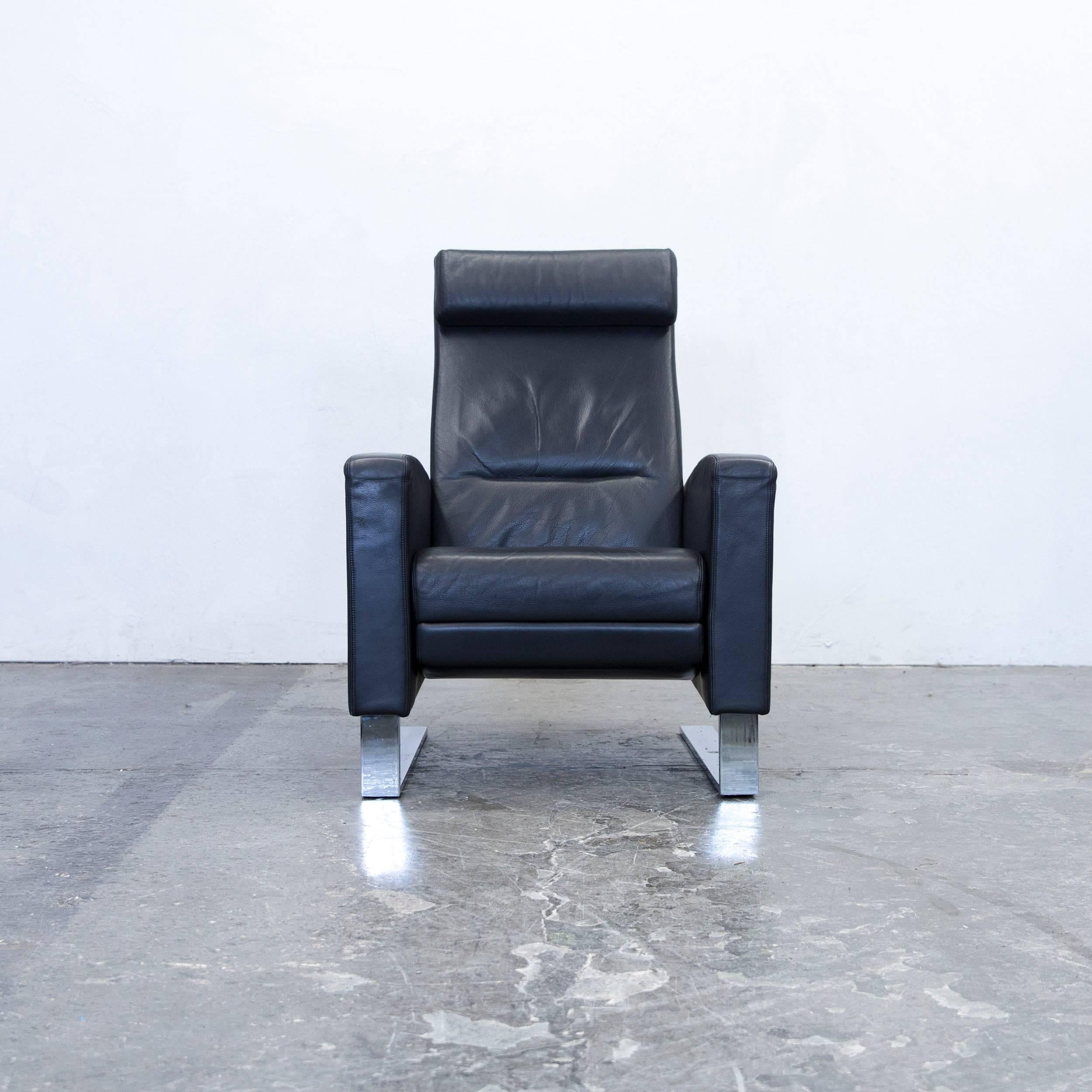 German Wittmann Lindbergh Kai Stania Designer Armchair Leather Black Couch Modern