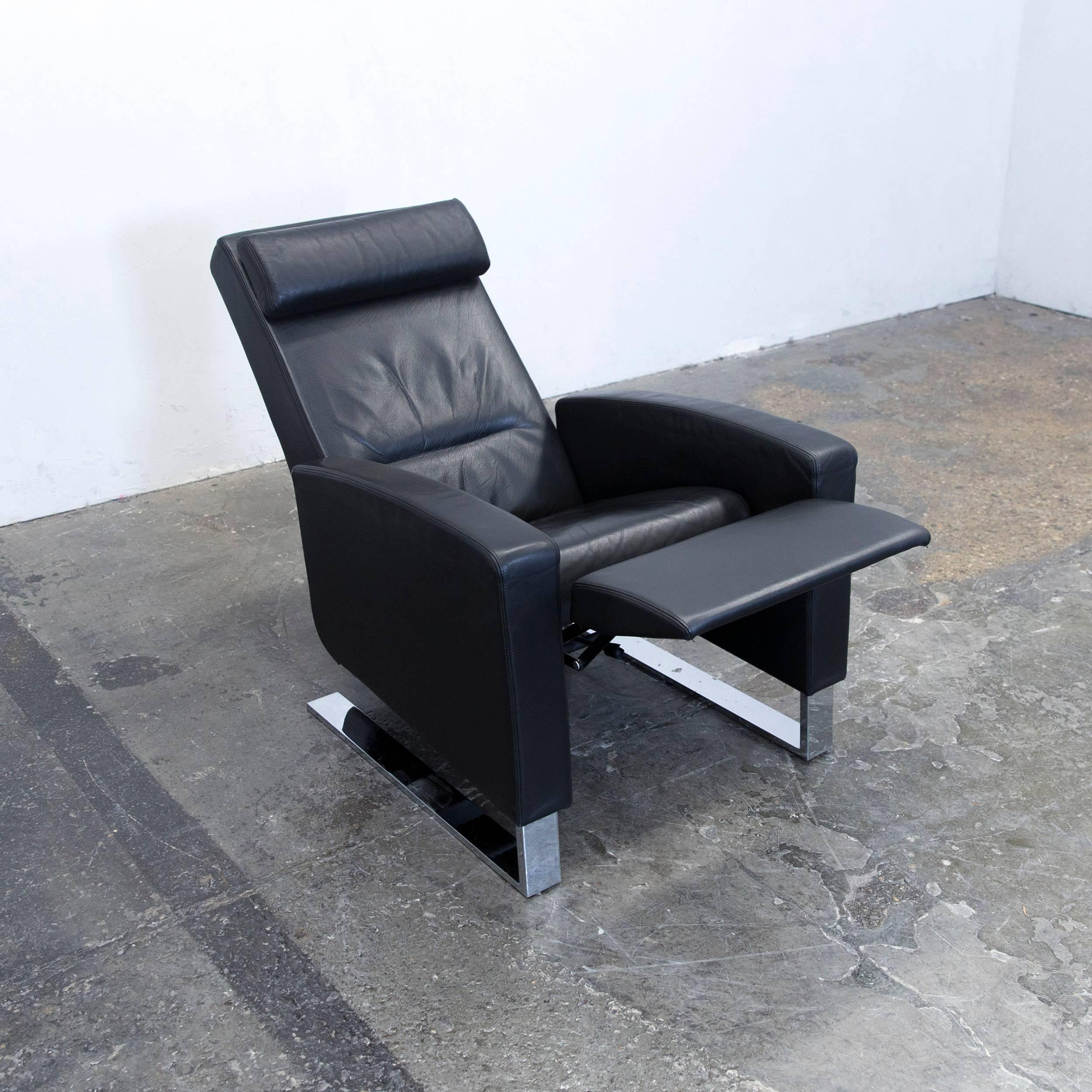 Contemporary Wittmann Lindbergh Kai Stania Designer Armchair Leather Black Couch Modern