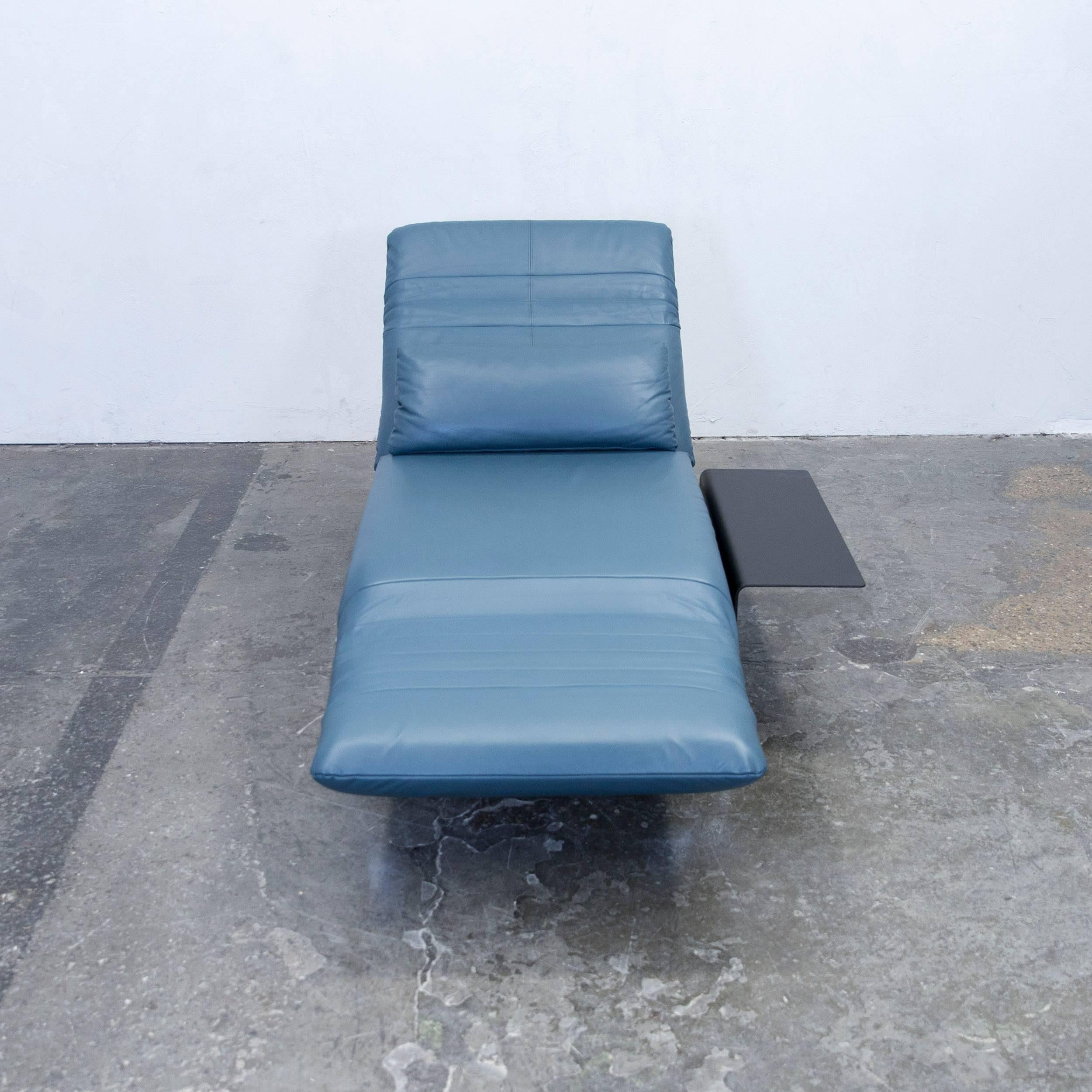 Rolf Benz Plura Designer Chair Leather Blue Function Couch Modern In Good Condition For Sale In Cologne, DE