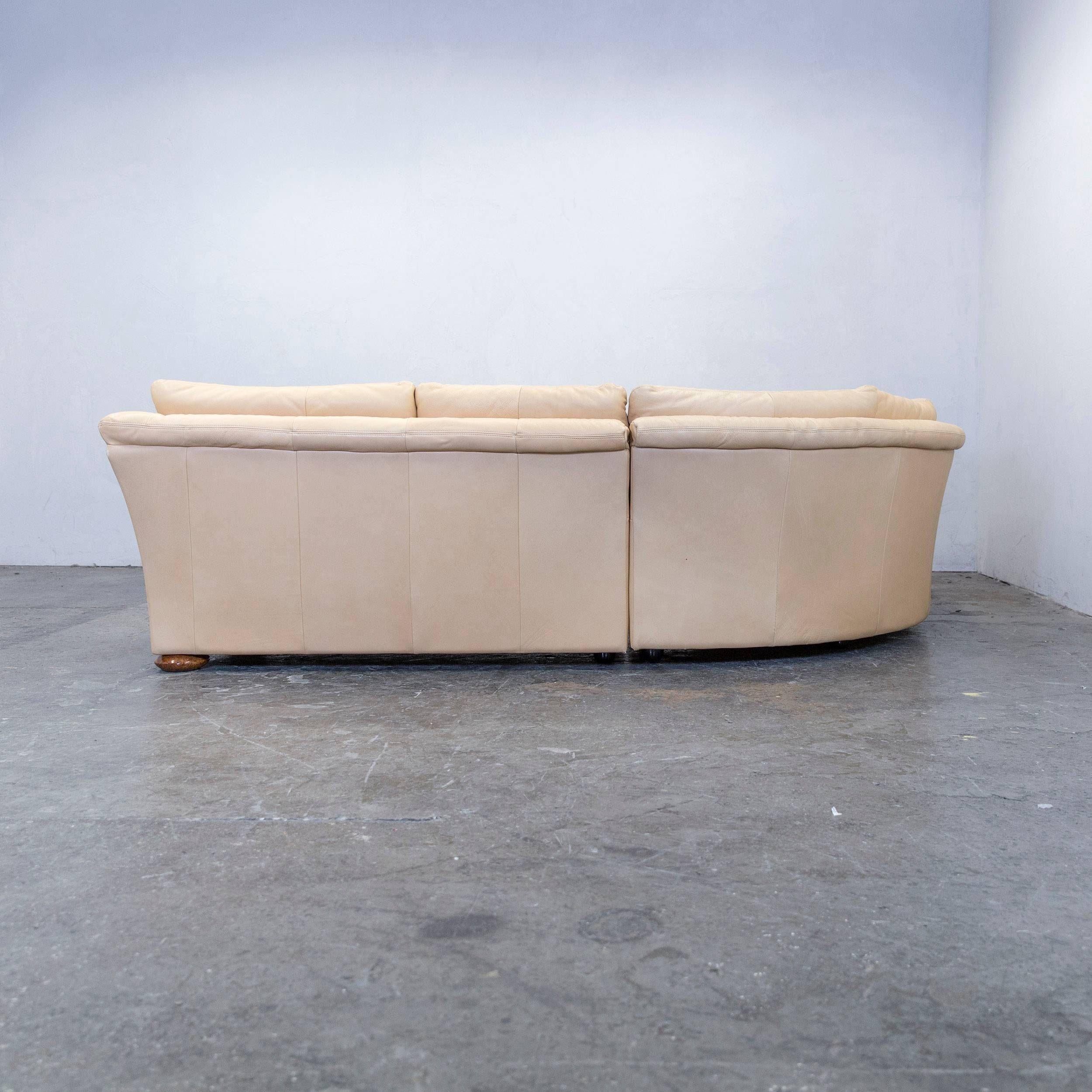 Designer Corner Sofa Anilin Leather Beige Couch Modern 5