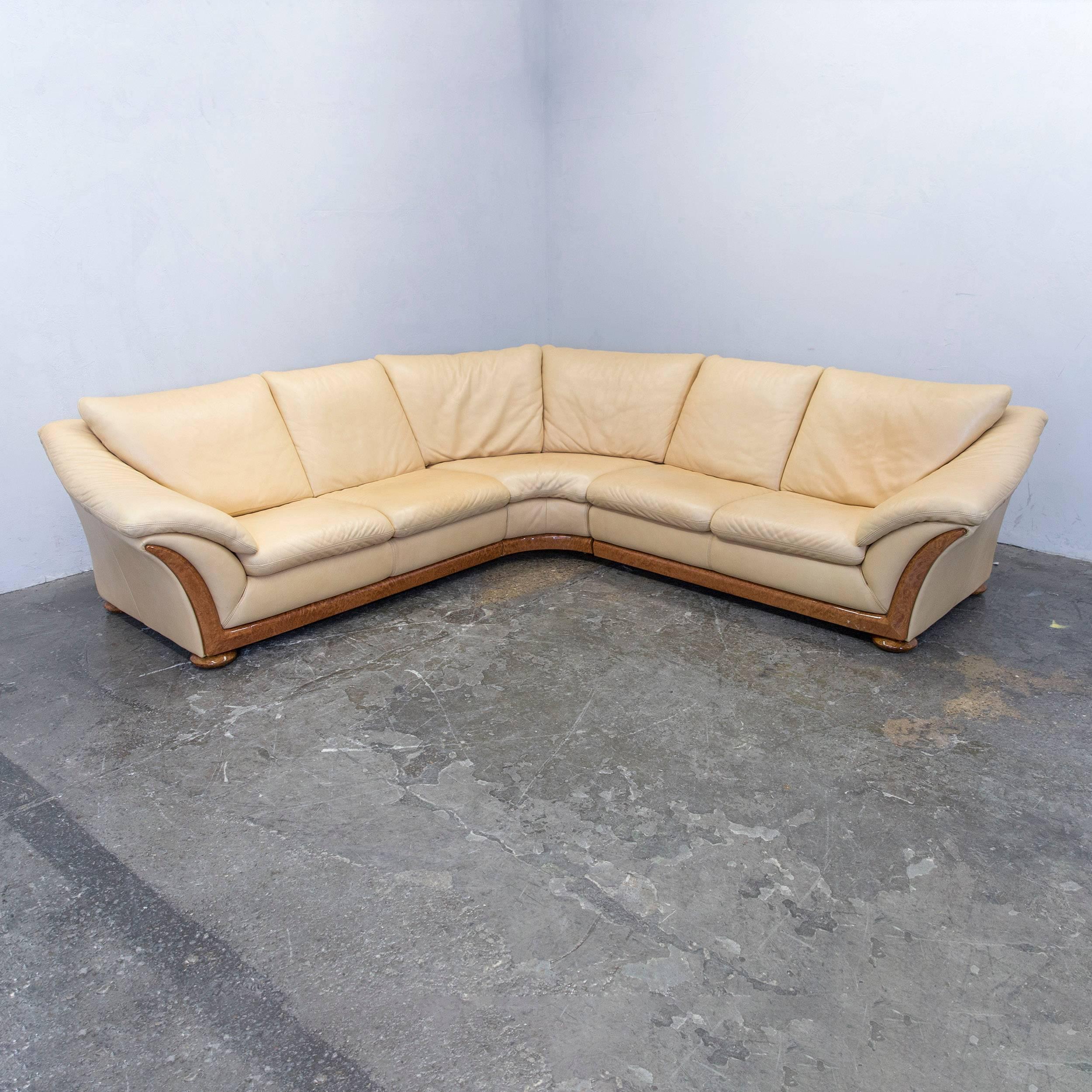 Designer Corner Sofa Anilin Leather Beige Couch Modern In Good Condition In Cologne, DE
