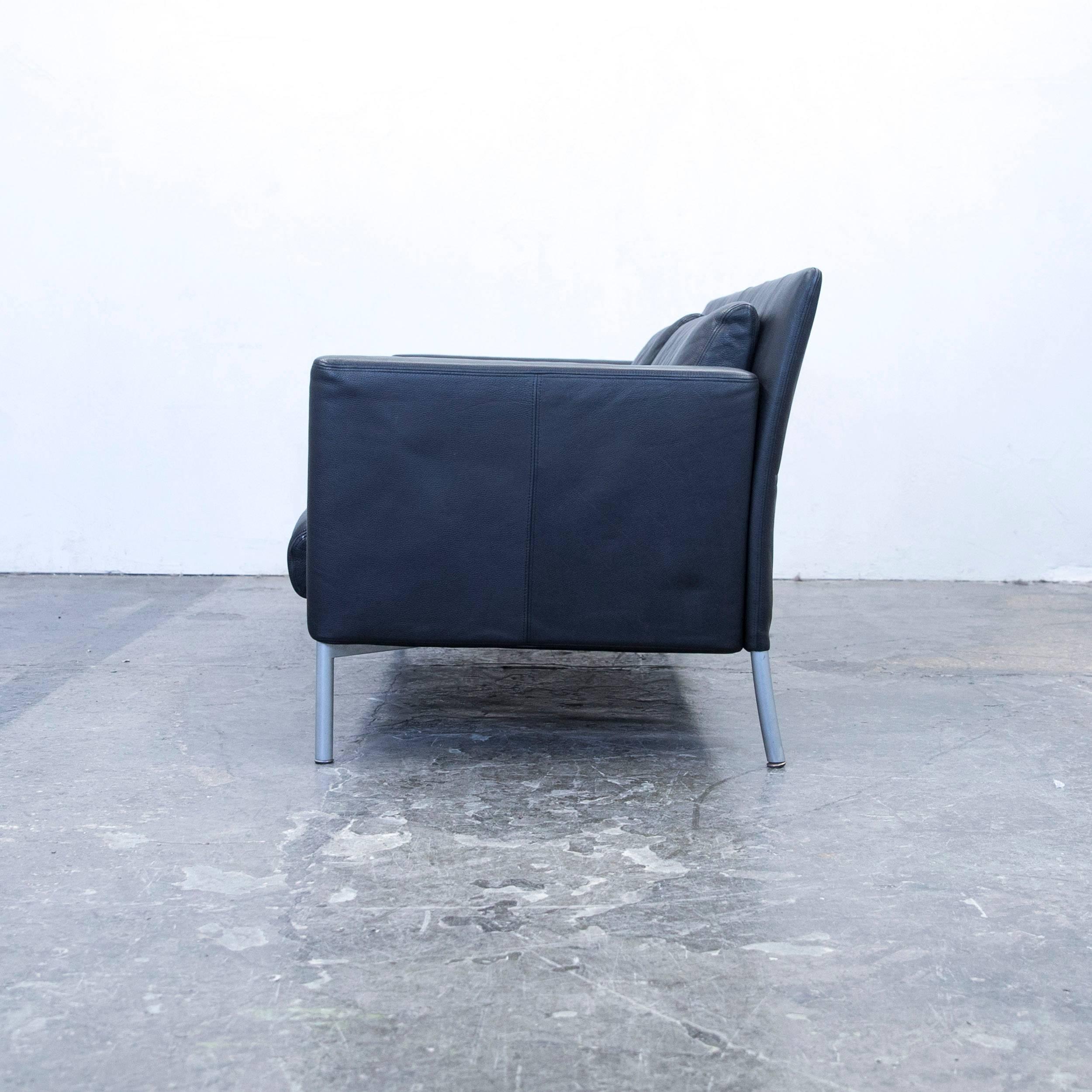 Walter Knoll Jason Designer Sofa Leather Black Two-Seat Couch Modern Function 3
