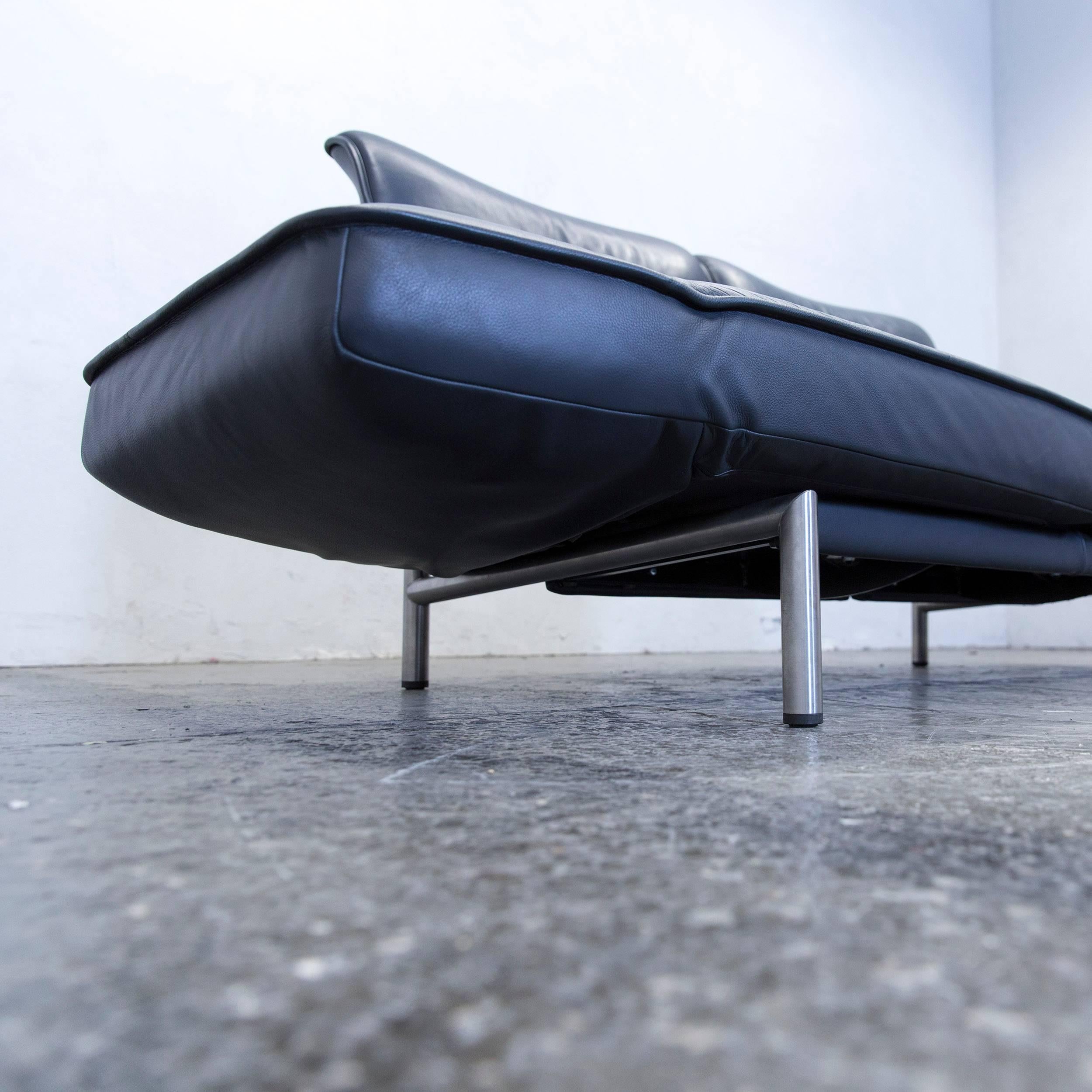 De Sede DS 450 Designer Leather Sofa Black Relax Function Two-Seat Modern In Good Condition In Cologne, DE