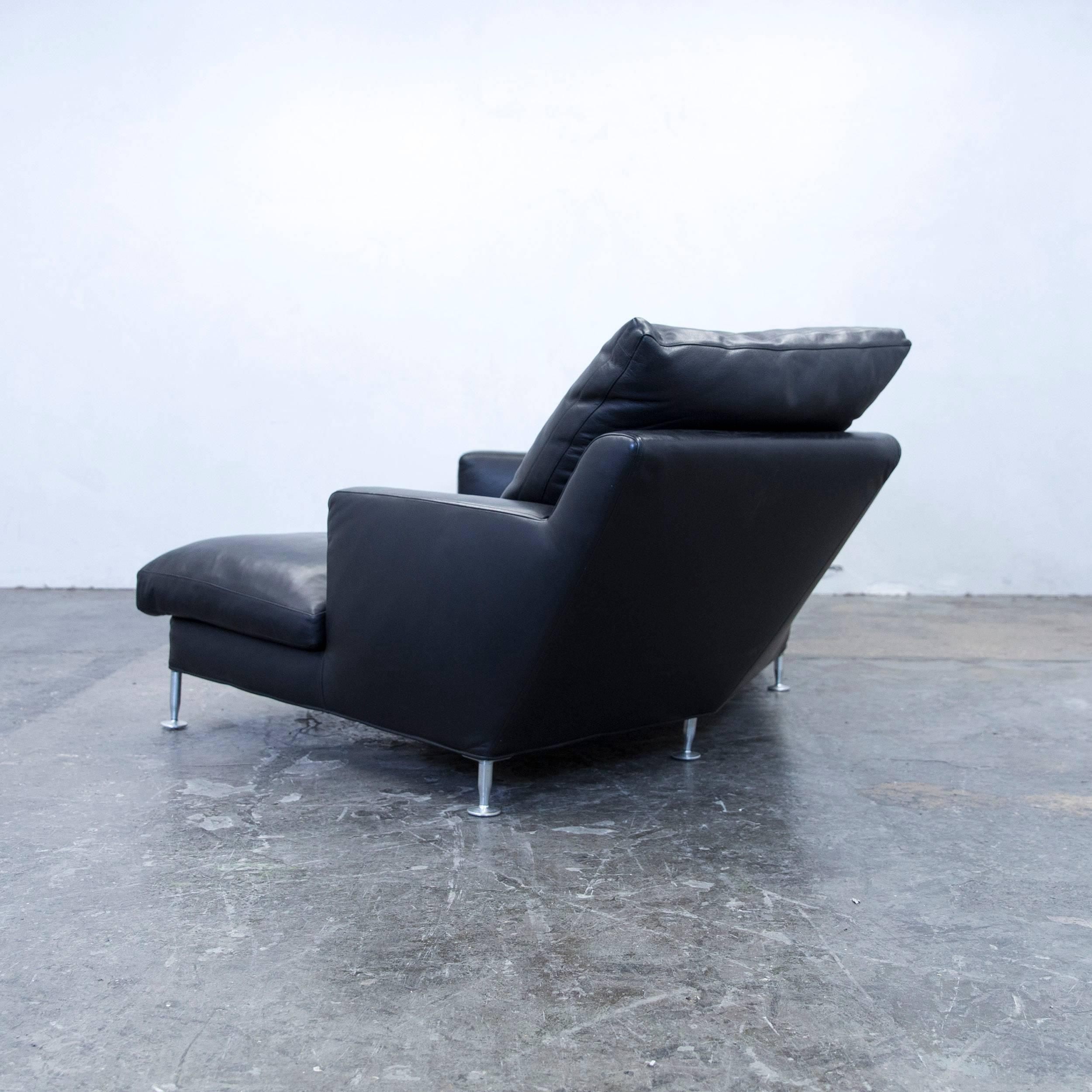 B&B Italia Harry Designer Corner Sofa Leather Black Couch Modern 2