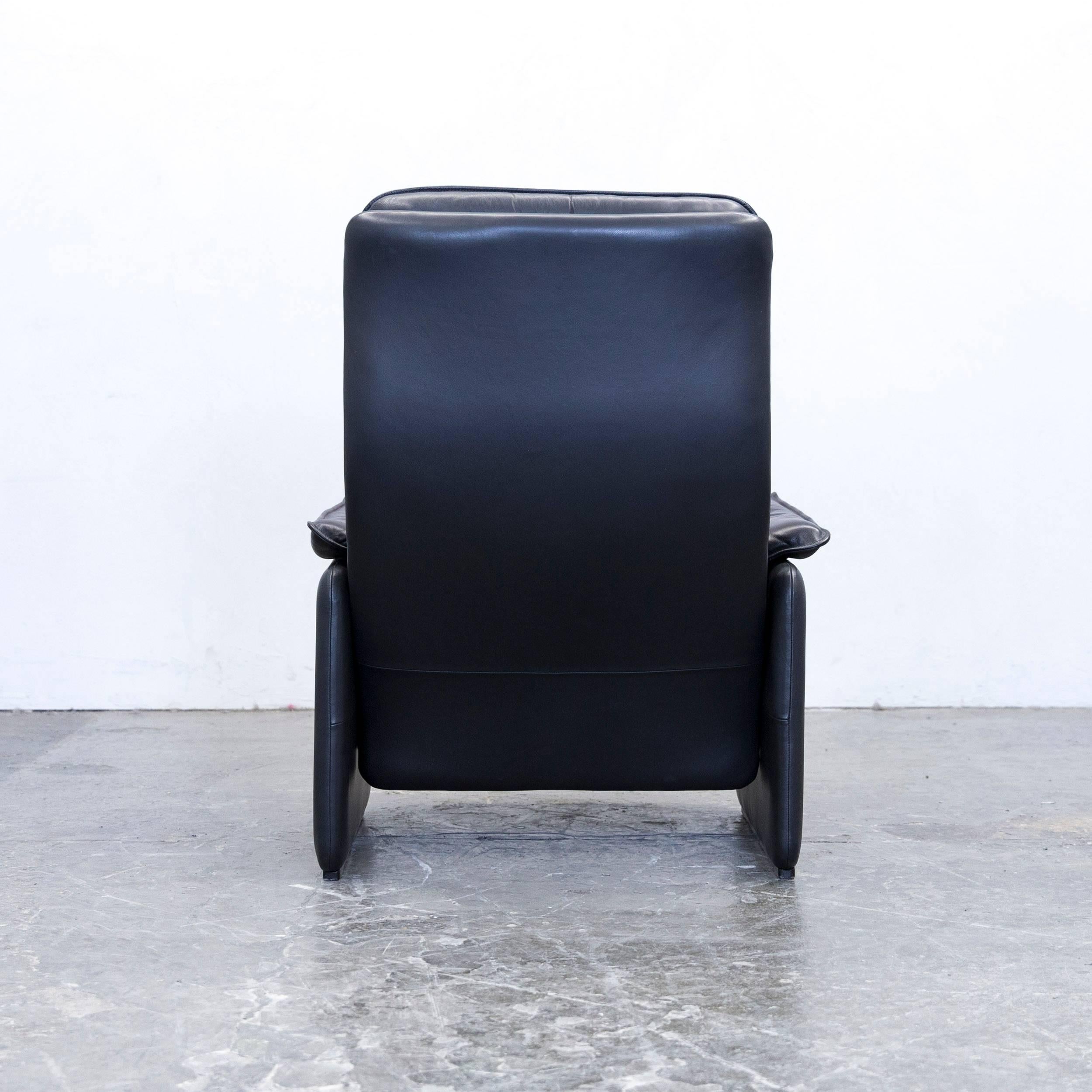 de Sede Designer Armchair Leather Aubergine Black One-Seat Couch Modern 5