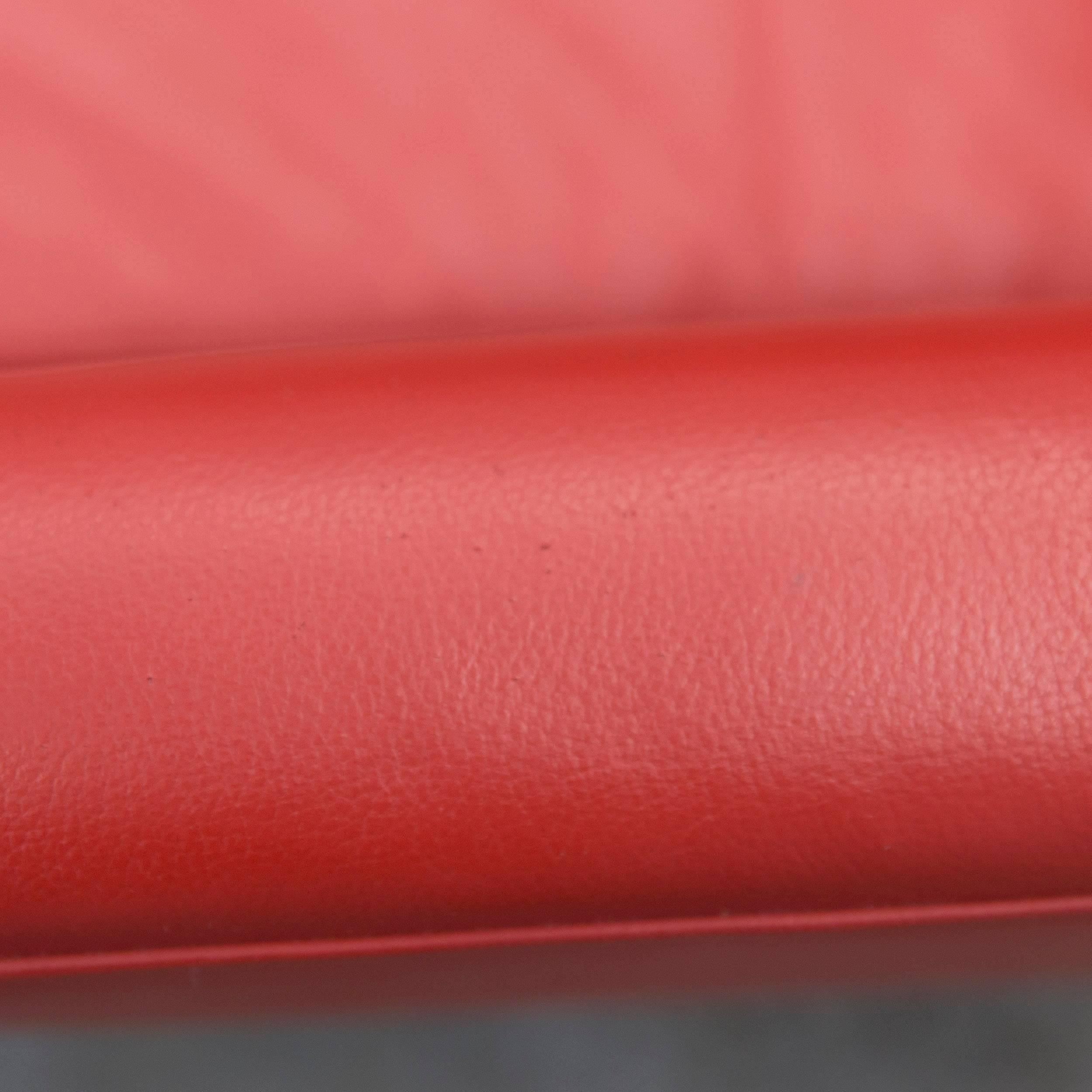Designer Armchair Leather Red One-Seat Couch Modern In Good Condition For Sale In Cologne, DE