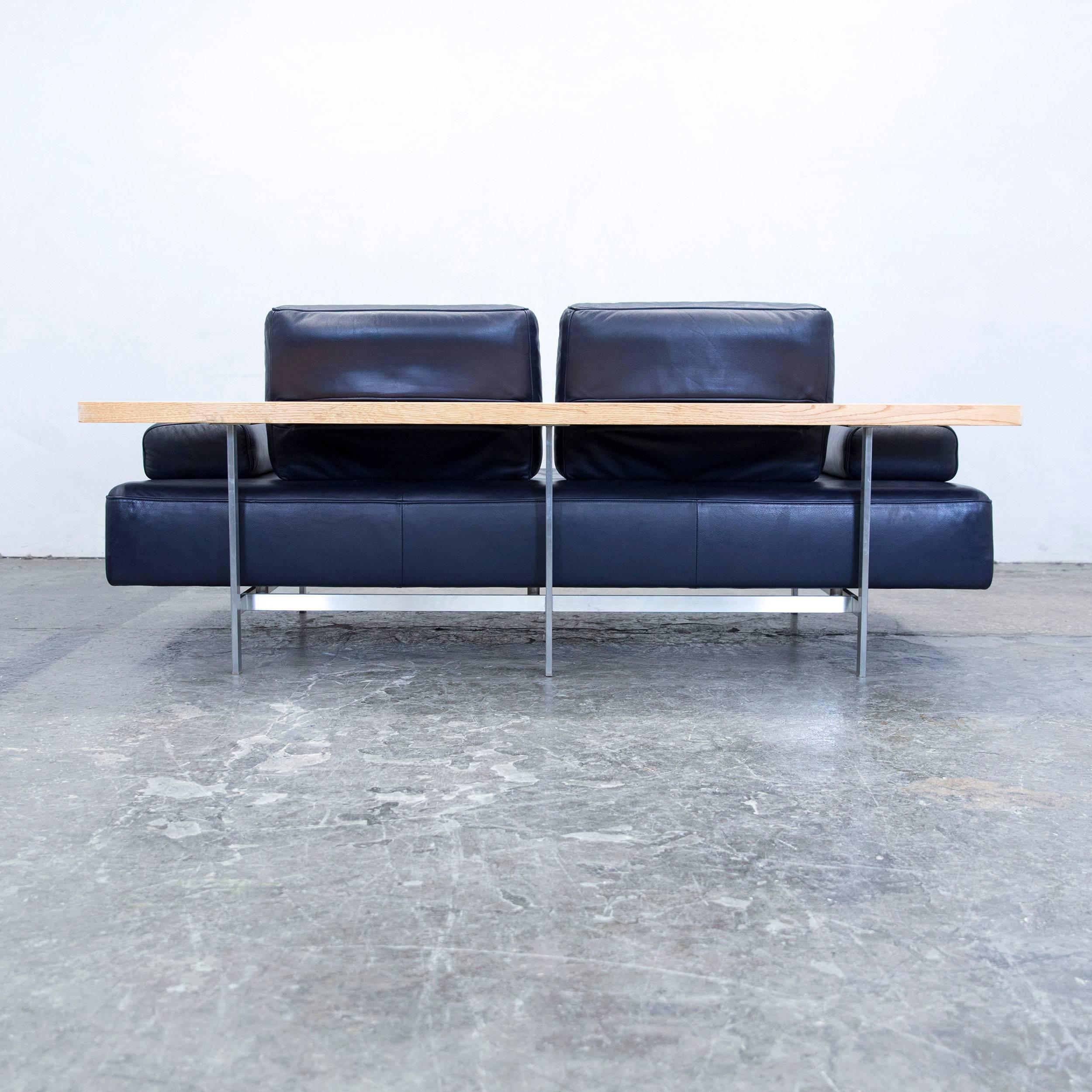 Rolf Benz Dono Designer Sofa Aubergine Leather Three-Seat Couch Modern 5