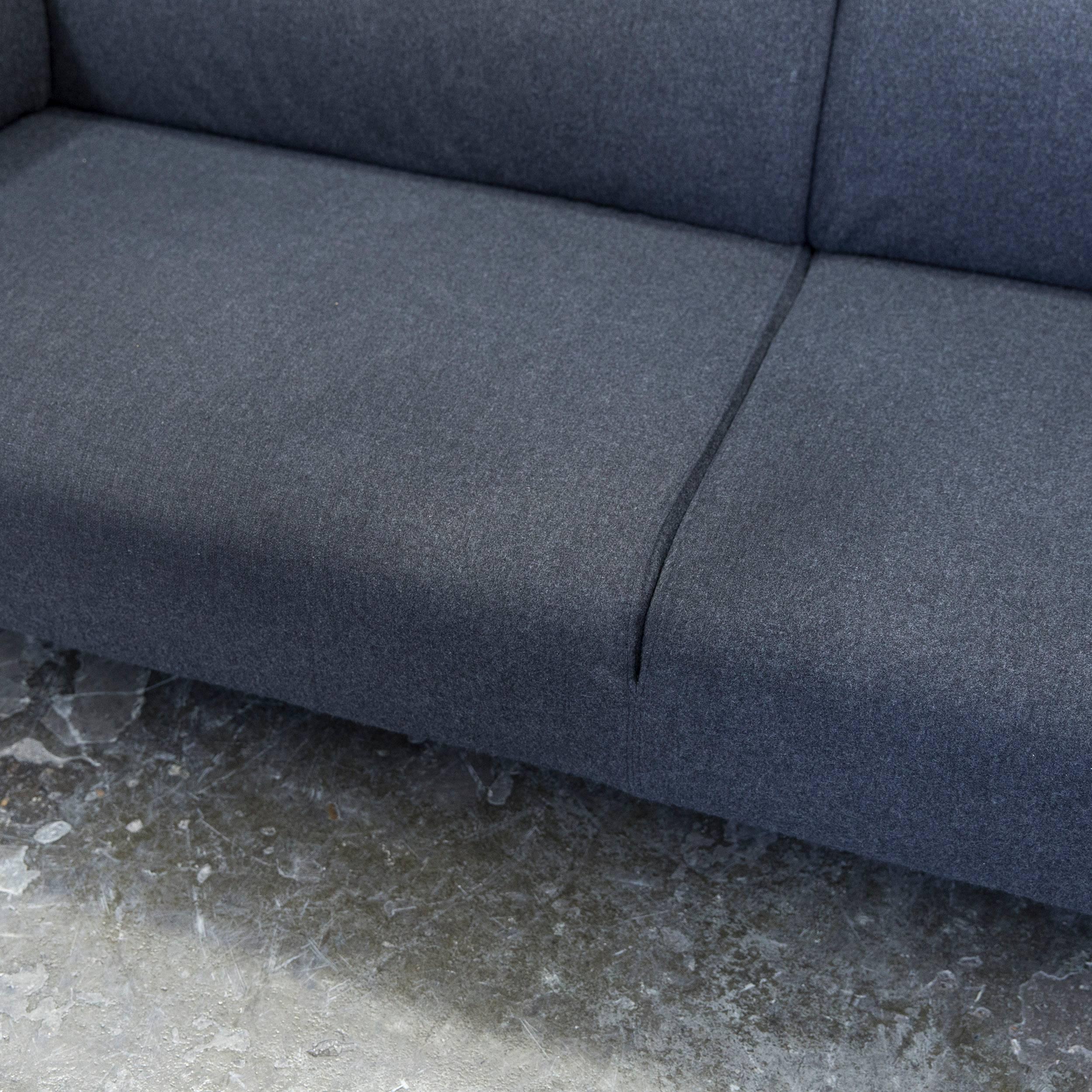 German Cassina Met Designer Sofa Anthrazit Grey Three-Seat Couch Modern