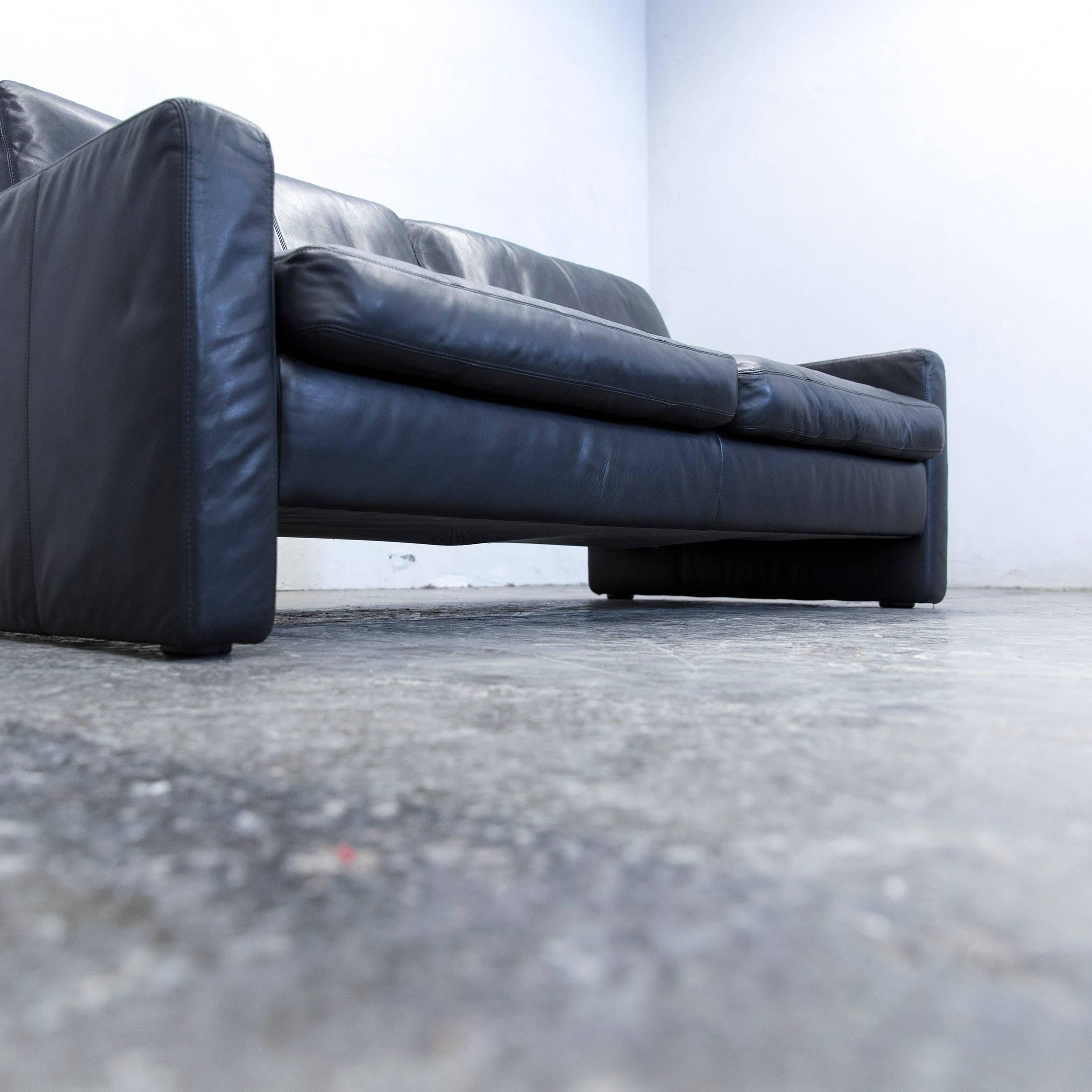 Contemporary Cor Conseta Designer Sofa Leather Black Two-Seat Couch Modern
