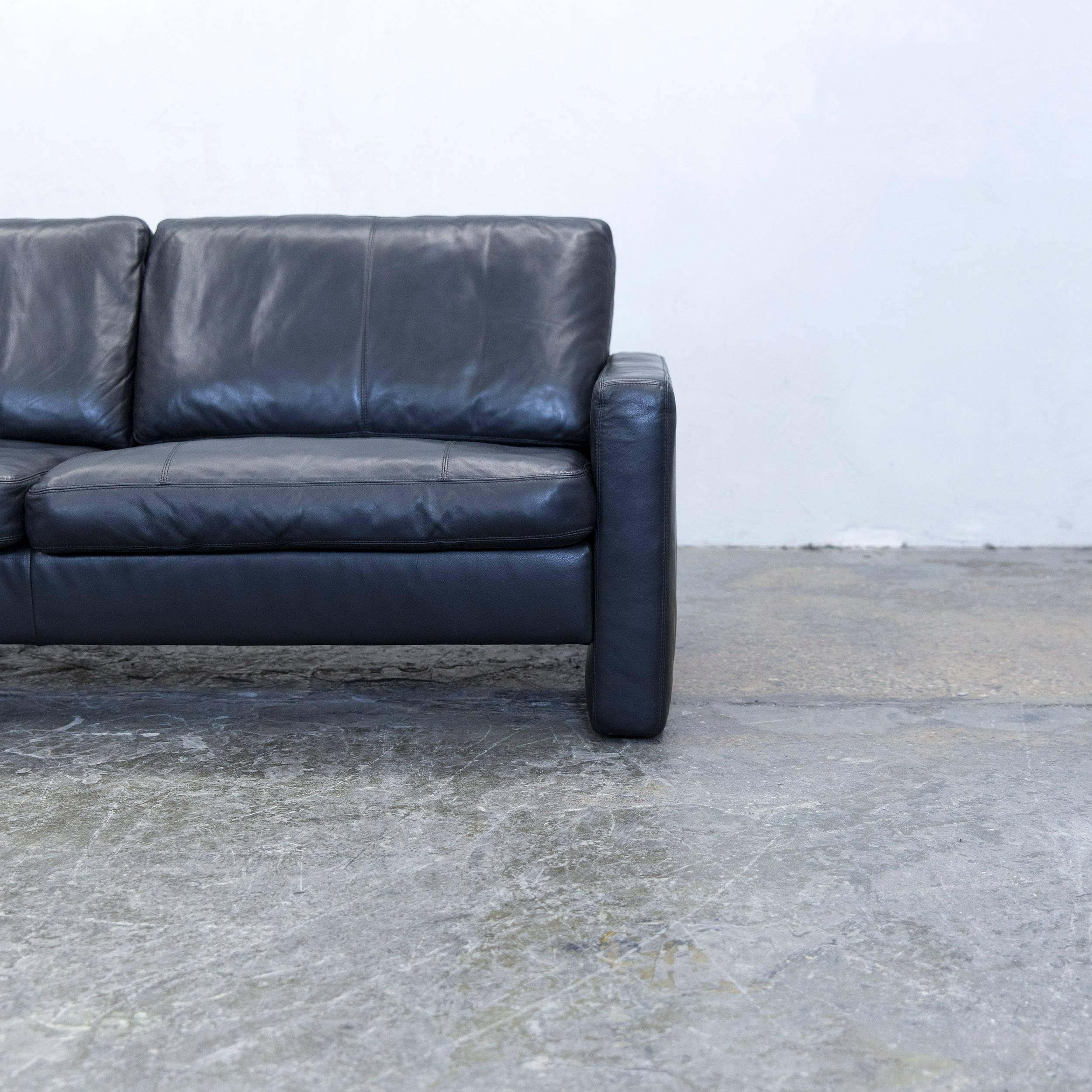 Italian Cor Conseta Designer Sofa Leather Black Two-Seat Couch Modern