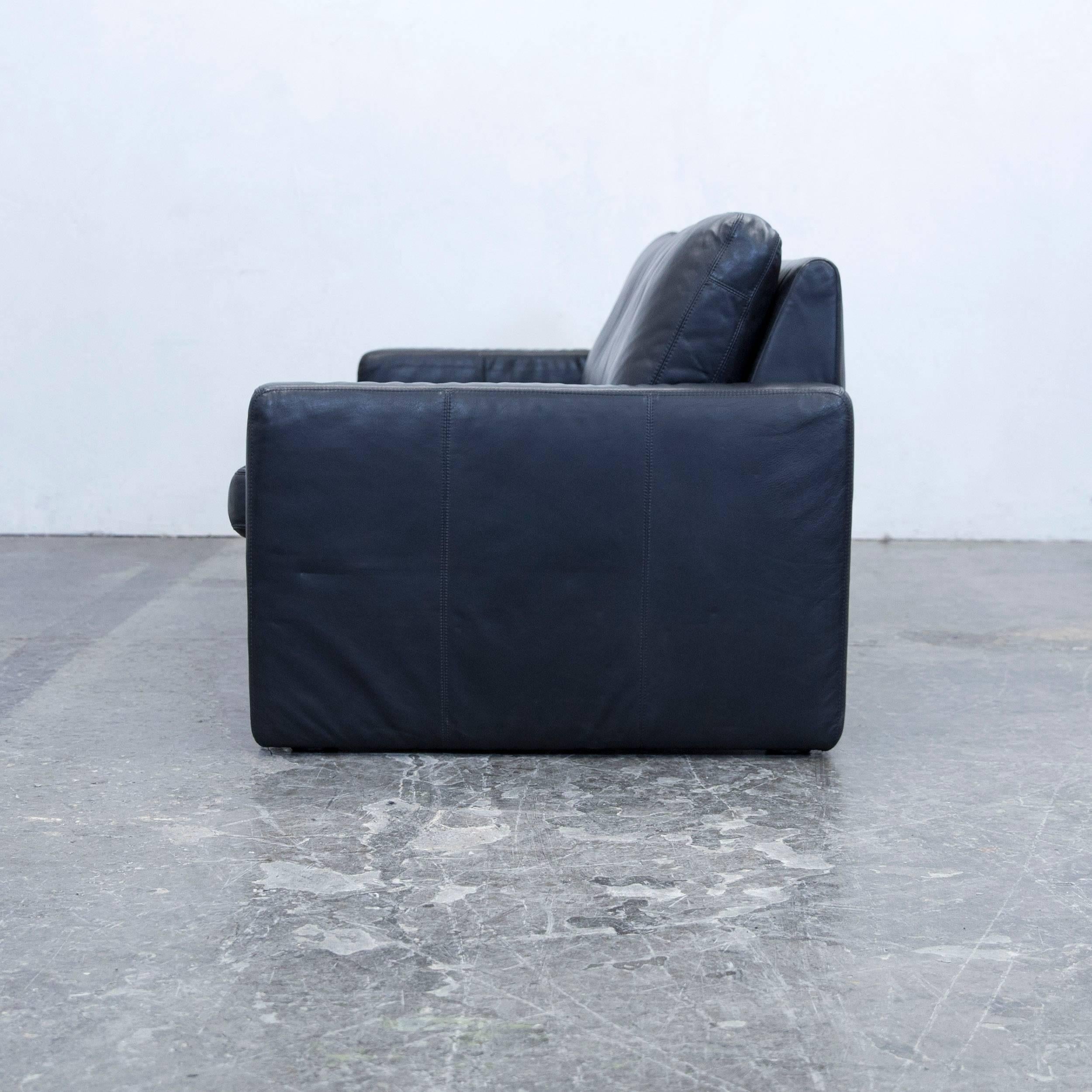 COR Conseta Designer Sofa-Set aus schwarzem Leder und schwarzer zweisitziger Couch, modern 2