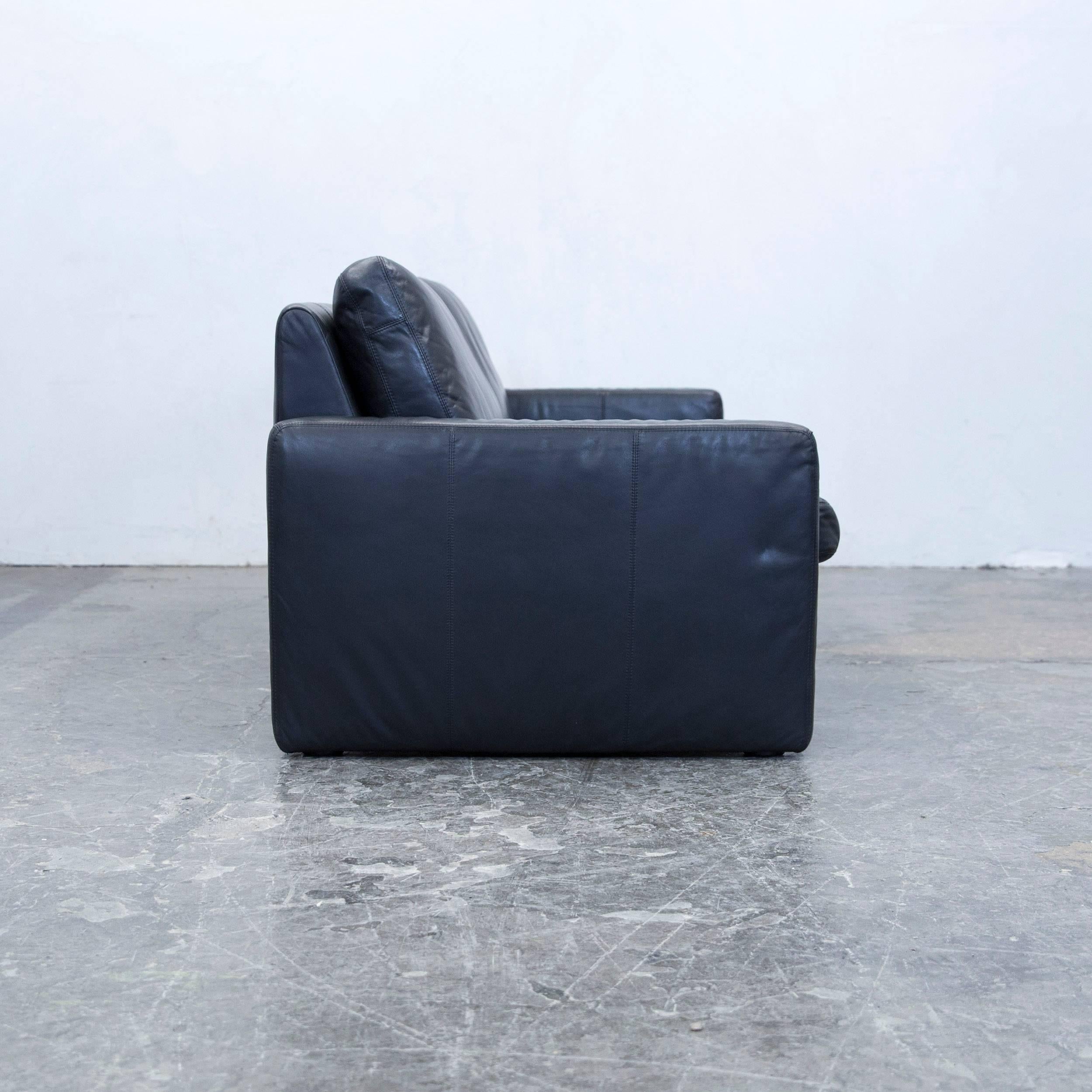 COR Conseta Designer Sofa-Set aus schwarzem Leder und schwarzer zweisitziger Couch, modern 4