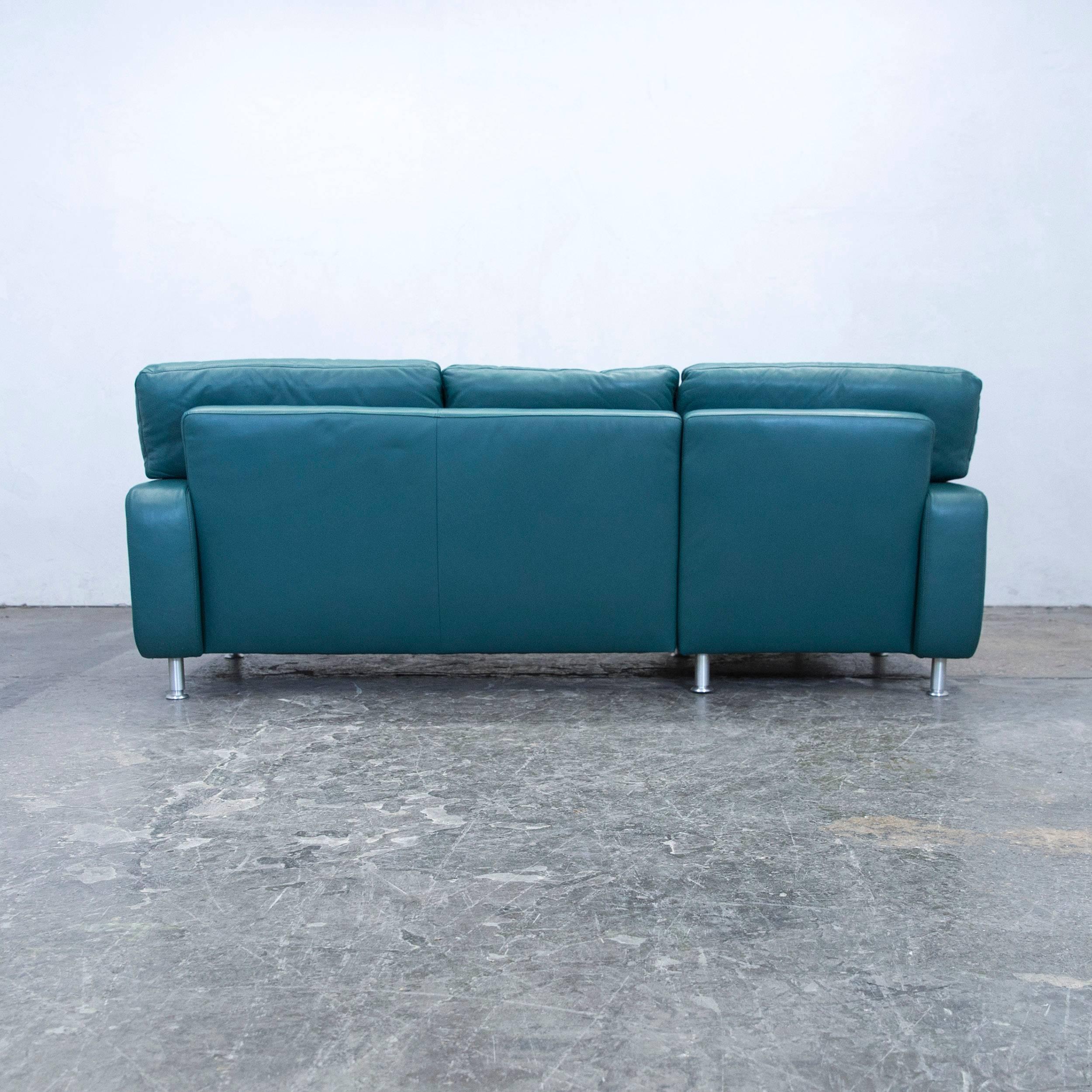 Koinor Designer Corner Sofa Leather Green Couch Modern 3