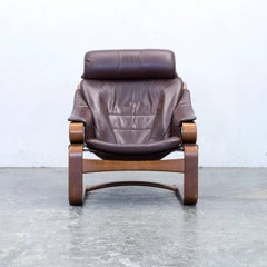 Skippers Furniture Designer Armchair Leather Brown One Seat Couch Modern