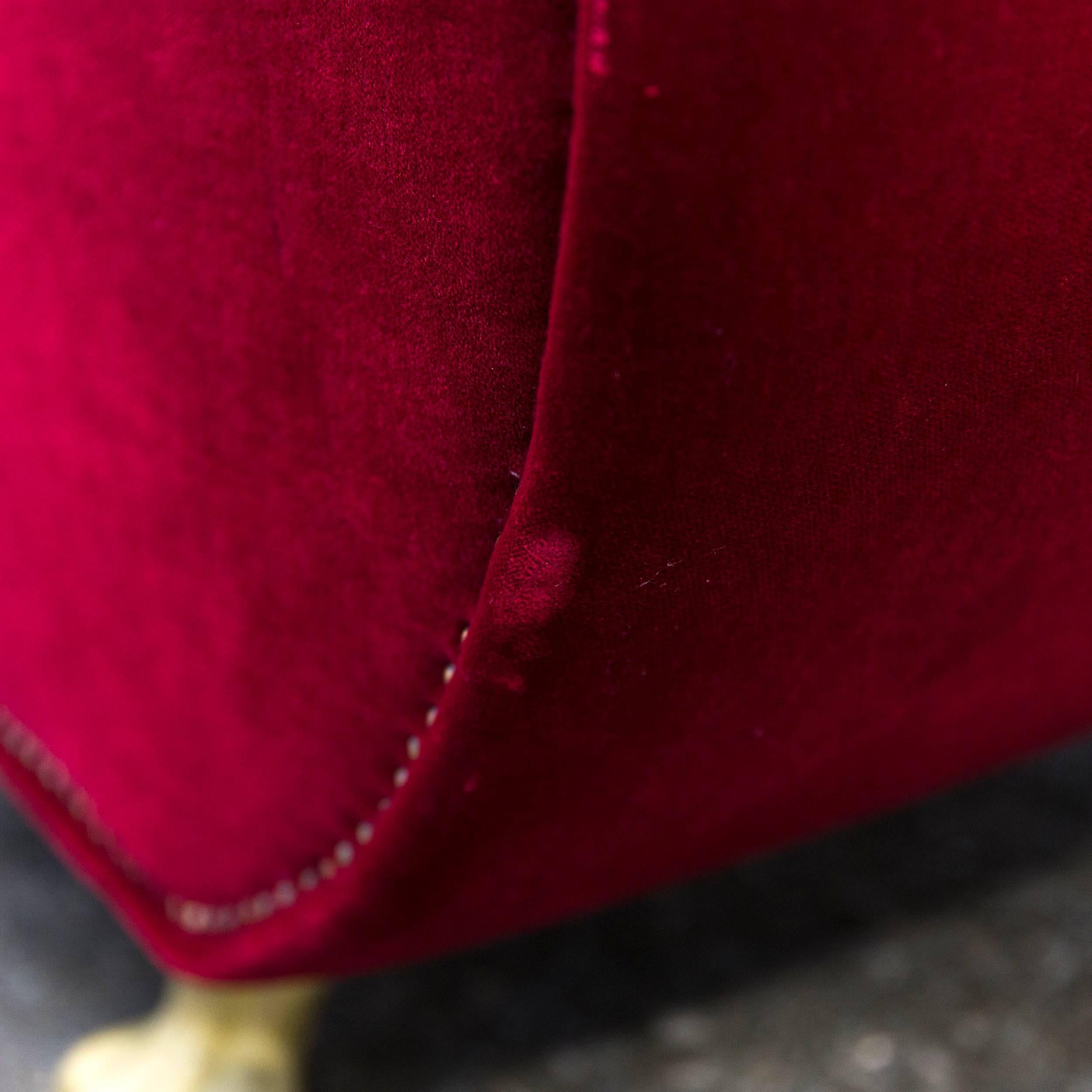Bretz Gaudi Designer Armchair Fabric Rubin Red One Seat Gold Modern Elegant 1